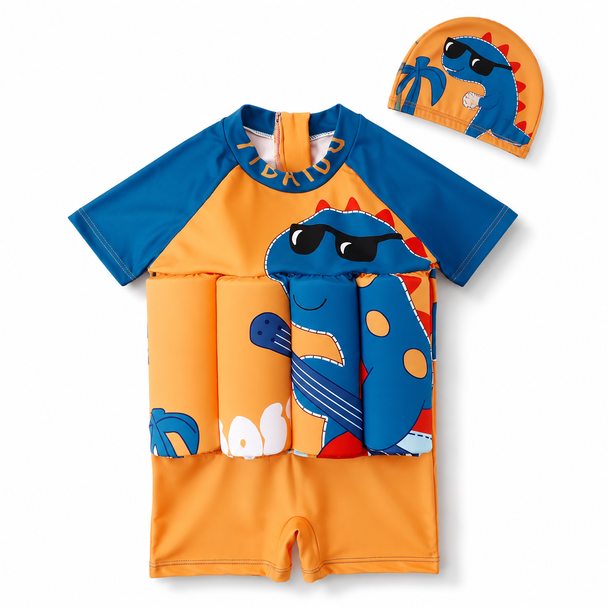 Kids Swimming Training Suit with Foam Support & Swim Cap 🏊‍♂️✨