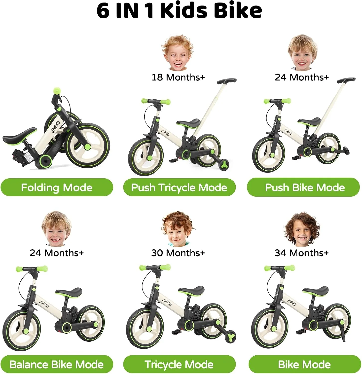 🏭 Factory Promotion – 6-in-1 Toddler Bike & Stroller with Training Wheels 🚲✨