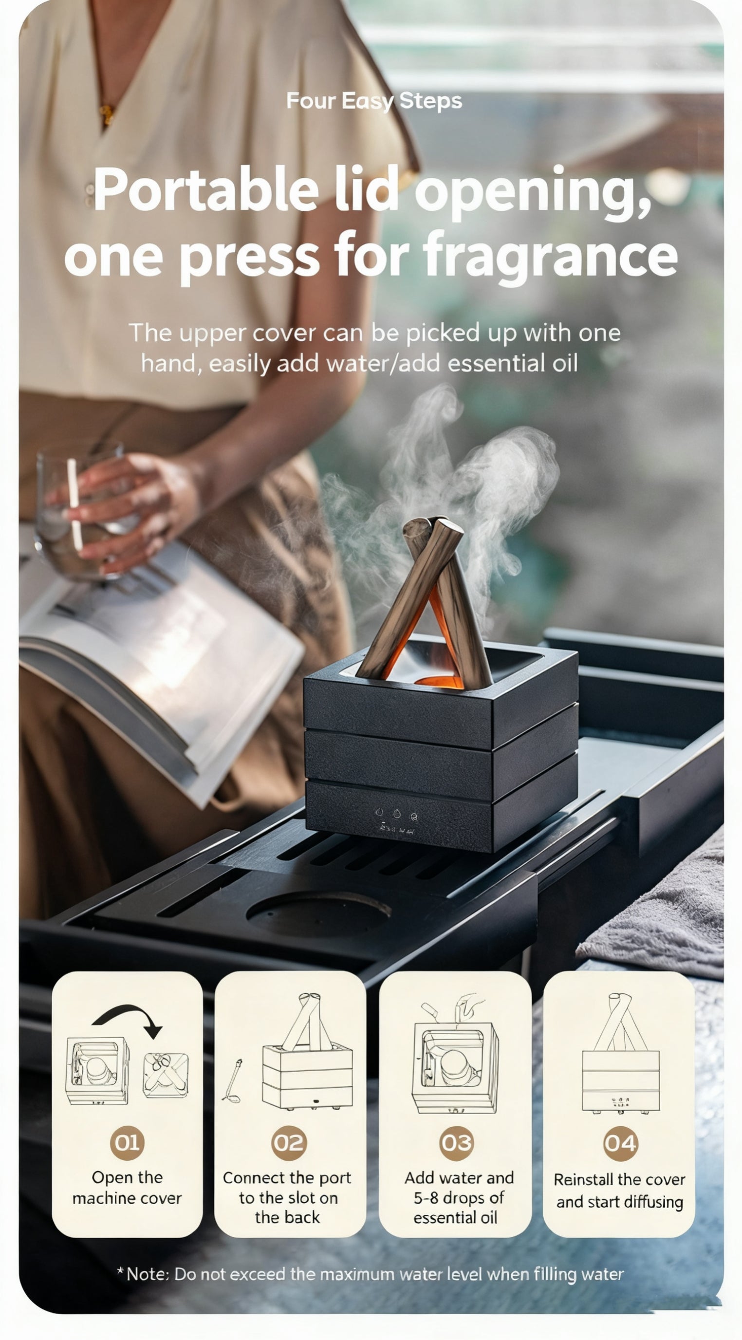 Flames Humidifier Essential Oil Diffuser