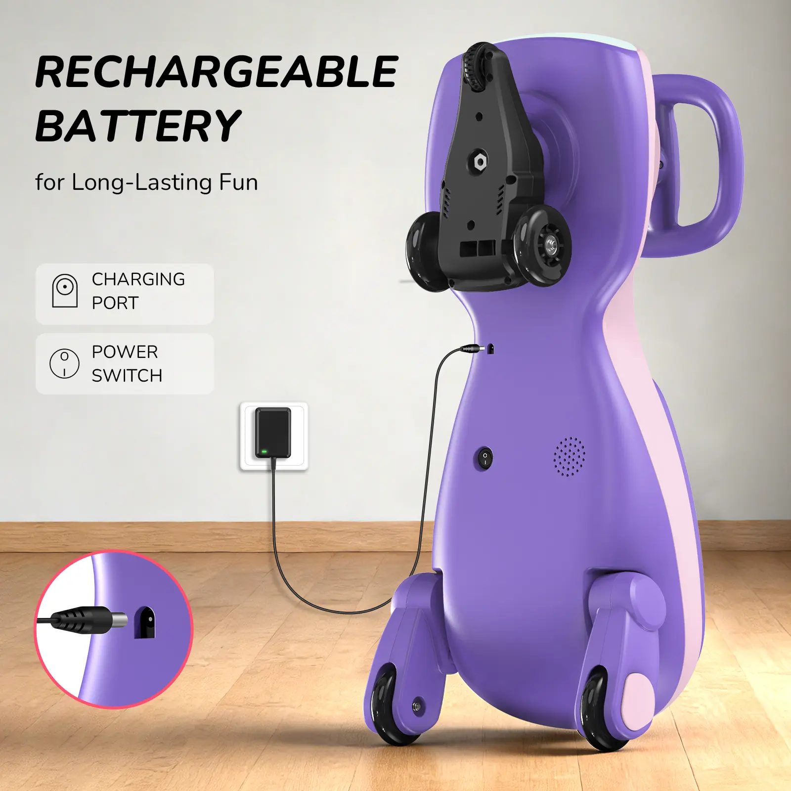 🔥 12V Electric Wiggle Car for Kids – LED Lights, Bluetooth Music & Rechargeable Ride-On Fun