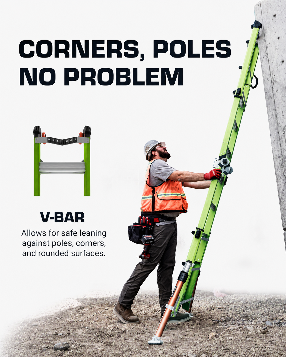 🔥 All-Terrain Multi-Position Fiberglass Ladder – Heavy-Duty, Stable & Easy to Move