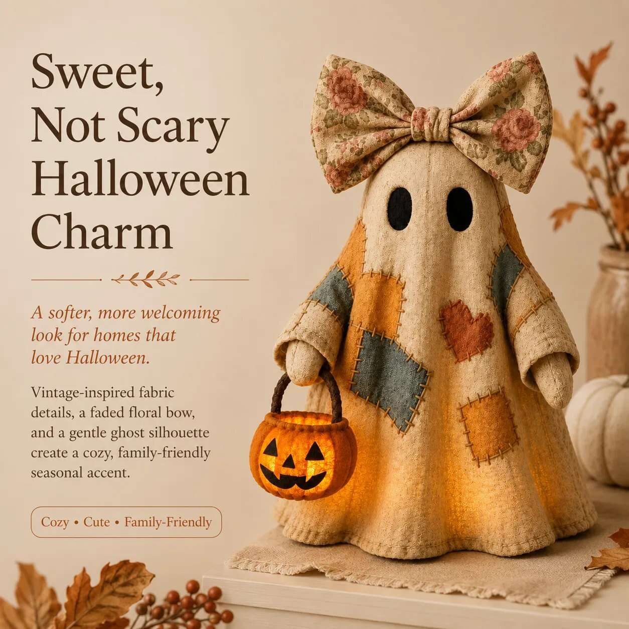 🏆Limited Time Sale 49% OFF🍂👻 Lighted Vintage Patchwork Ghost