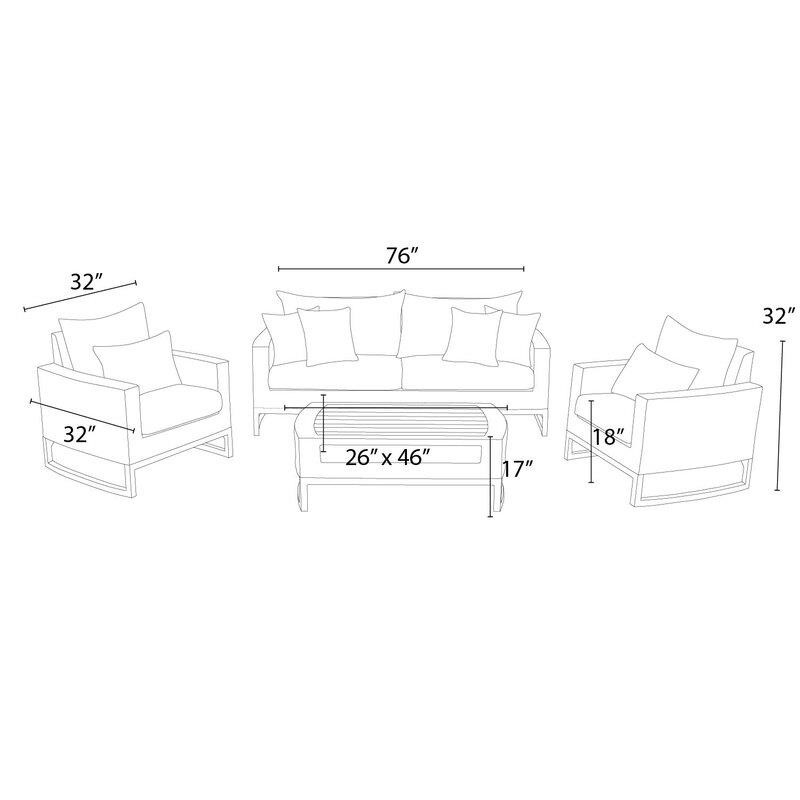 Mcdougal 4 - Person Seating Group with Sunbrella Cushions