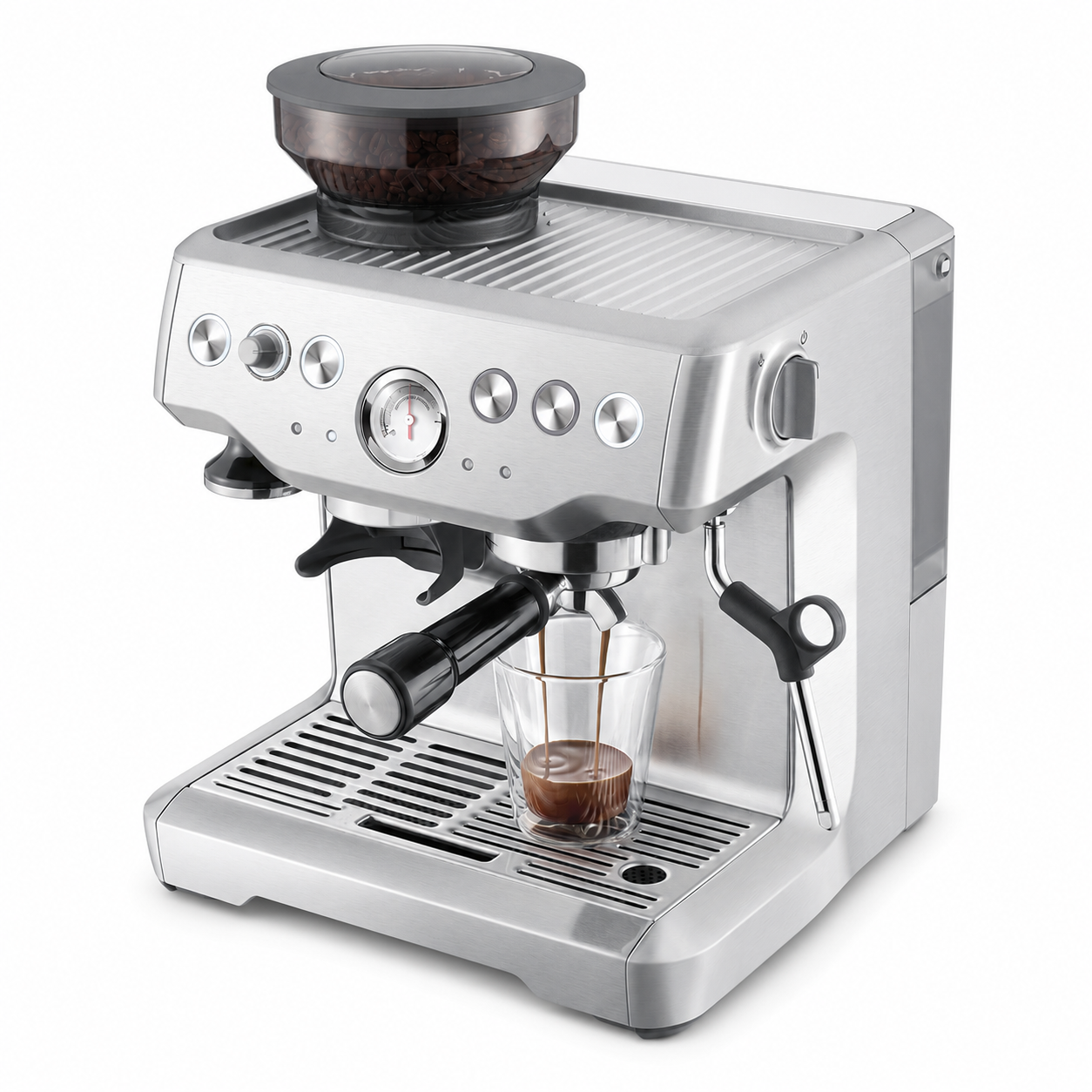 🔥 Semi-Automatic Espresso Machine with Built-In Grinder & Milk Frother