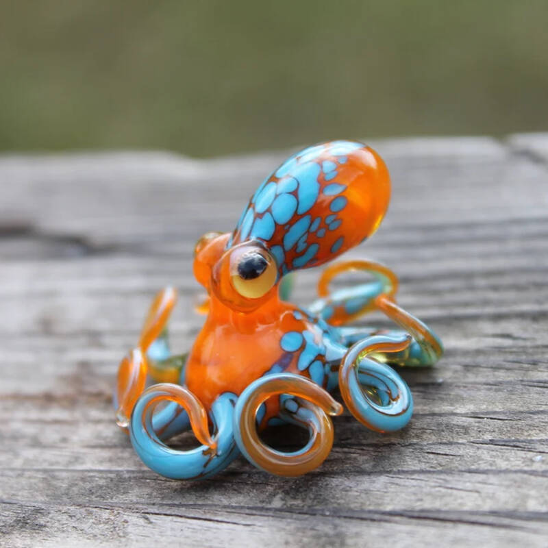 Blown Glass Octopus Glass Figurine