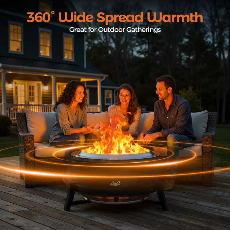 OUTDOORS Smokeless Fire Pit 22/27-Inch with Cooking Grill for Outdoor Use
