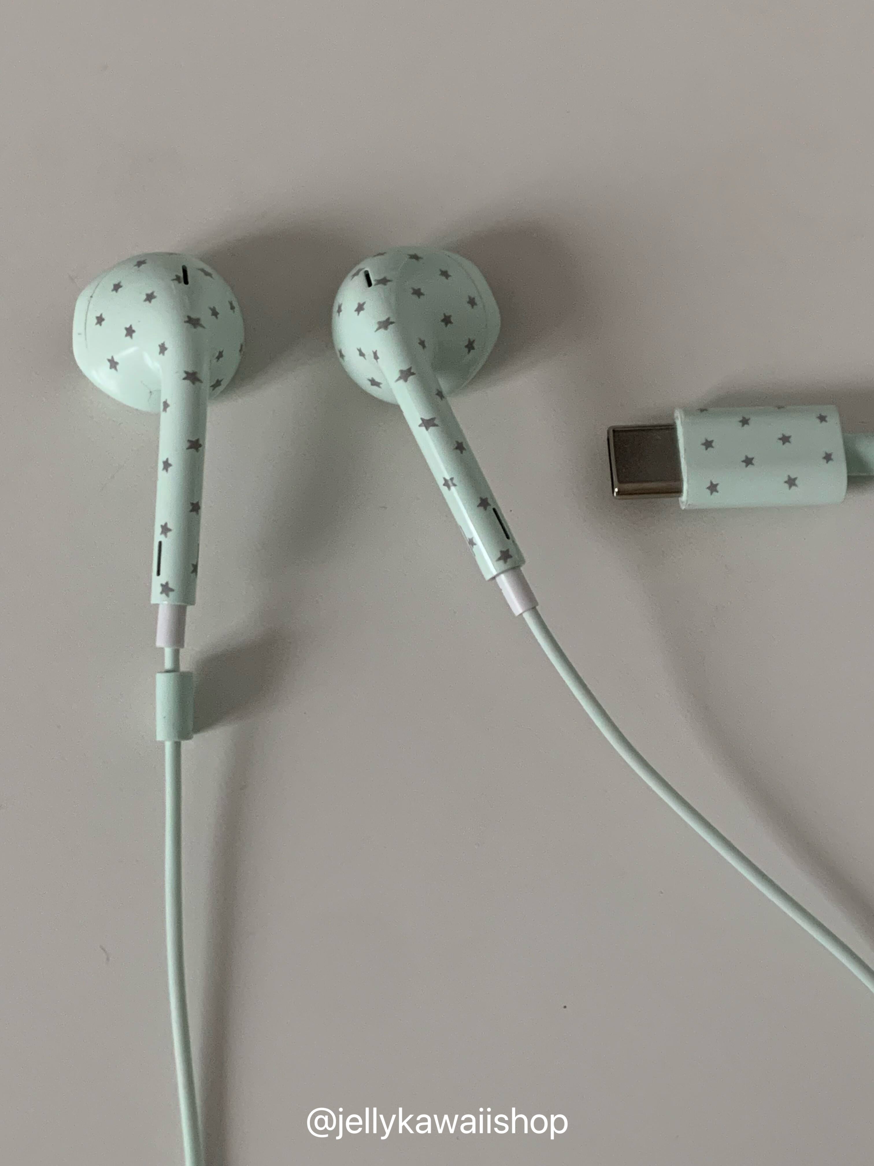 Polka-dot Coloured Wired Earbuds with Microphone in-Ear Headphones