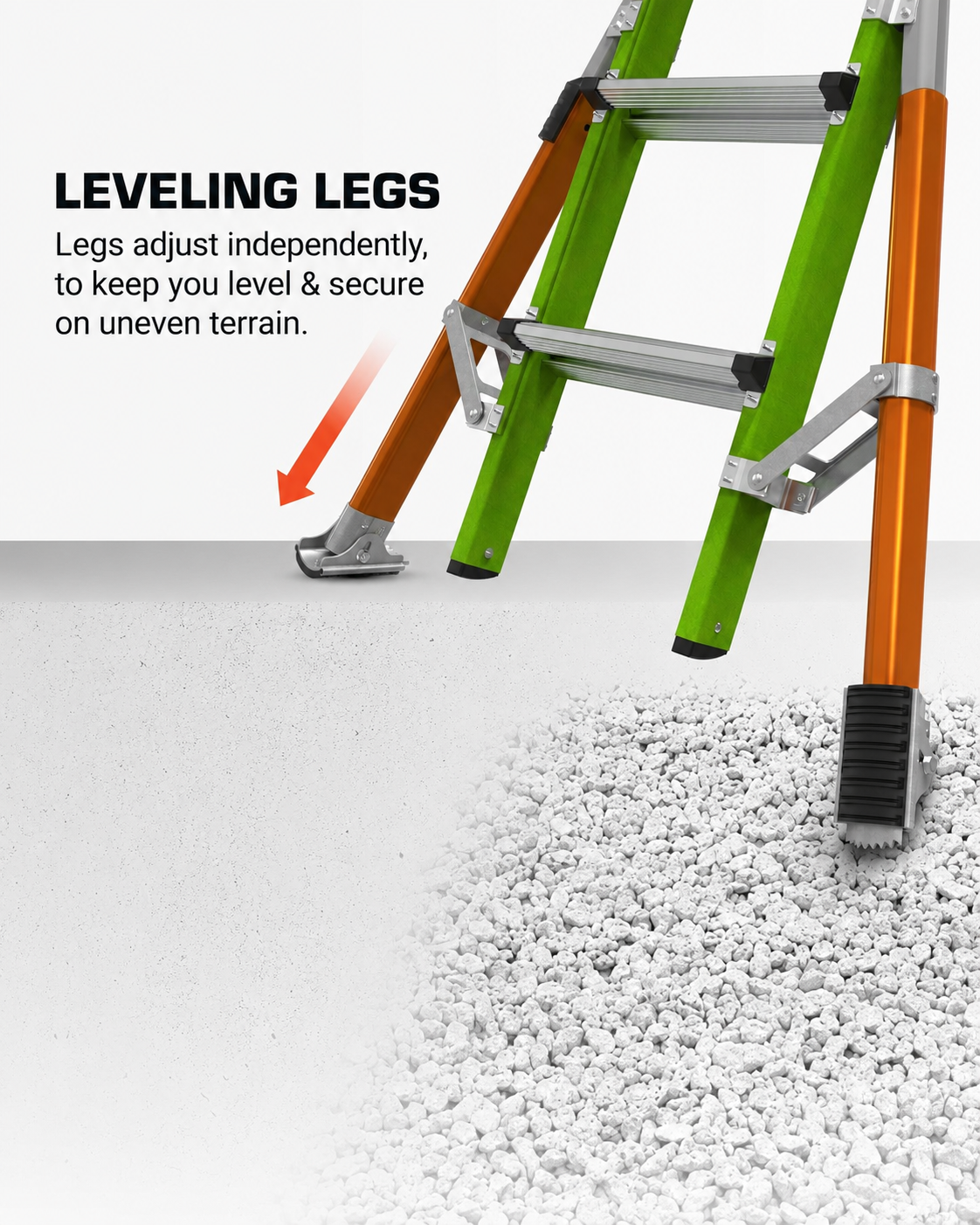 🔥 All-Terrain Multi-Position Fiberglass Ladder – Heavy-Duty, Stable & Easy to Move