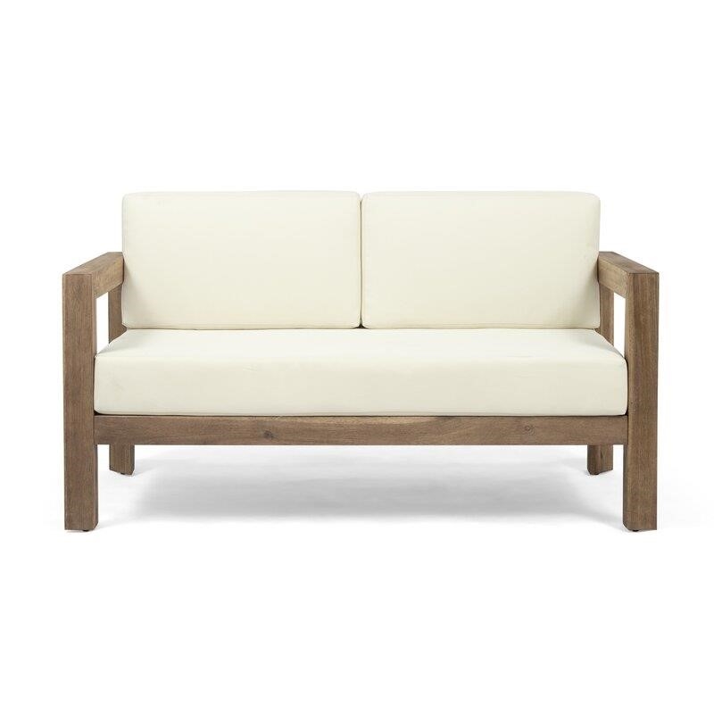 Mabie Solid Wood 4 - Person Seating Group with Cushions