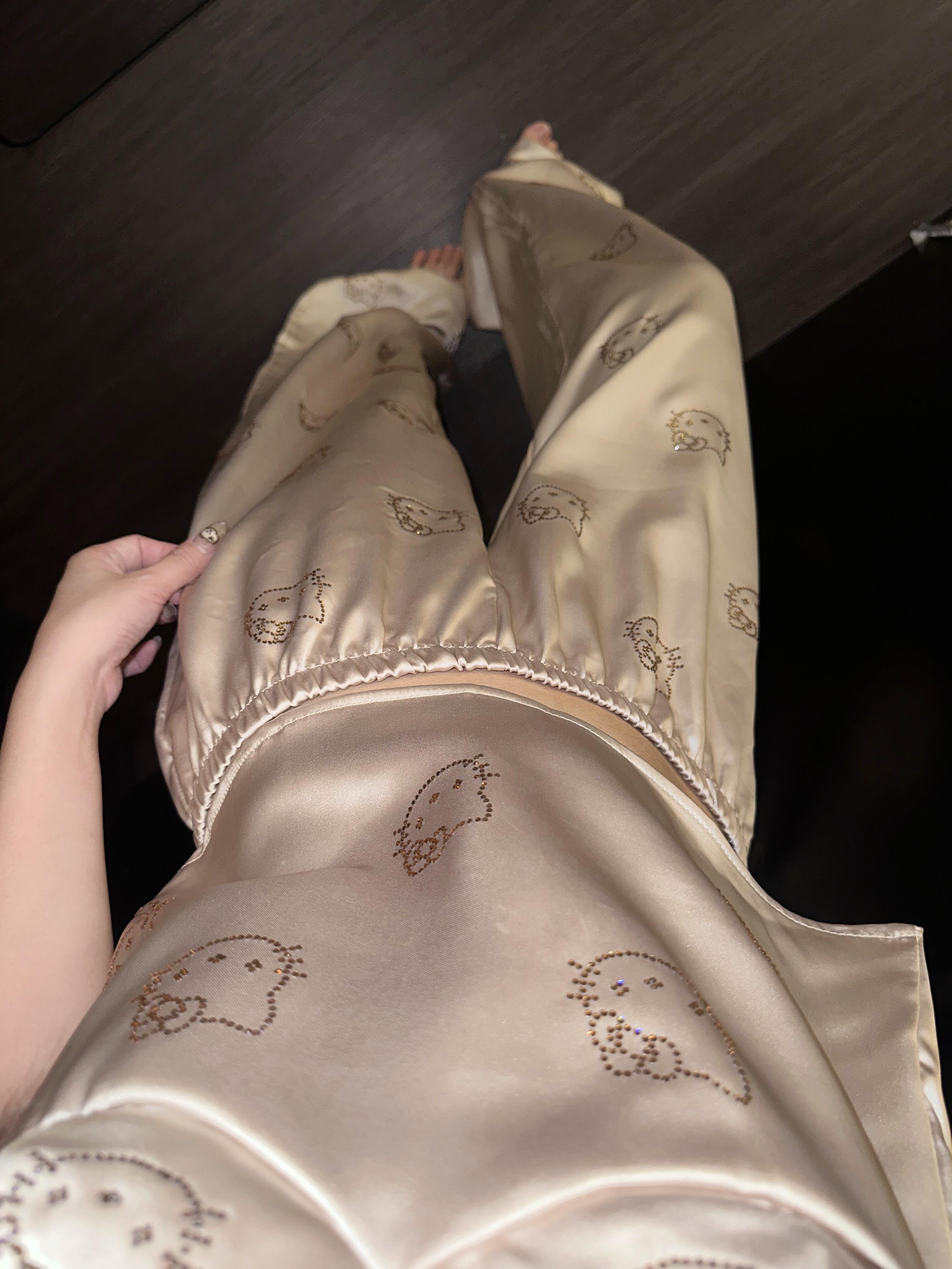 Hellokitty Champagne Satin Pajama Set