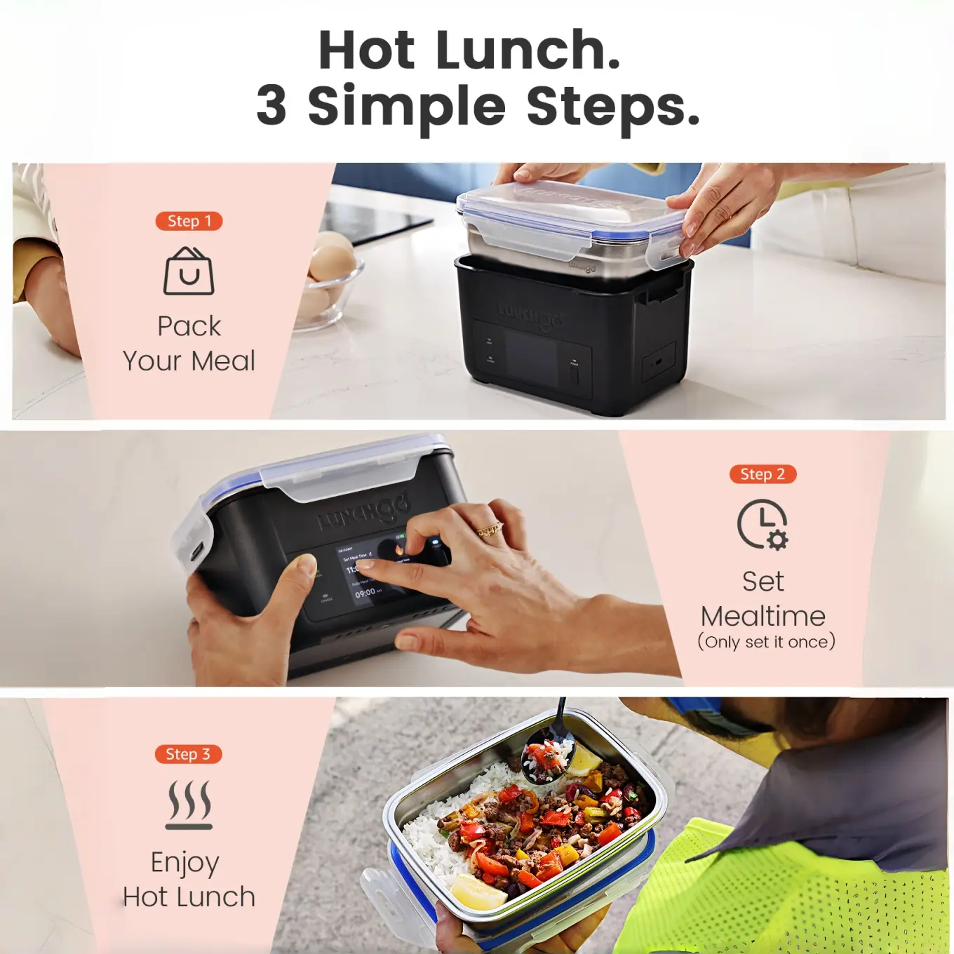 G1 Cordless Heated Lunch Box, 5 Cups