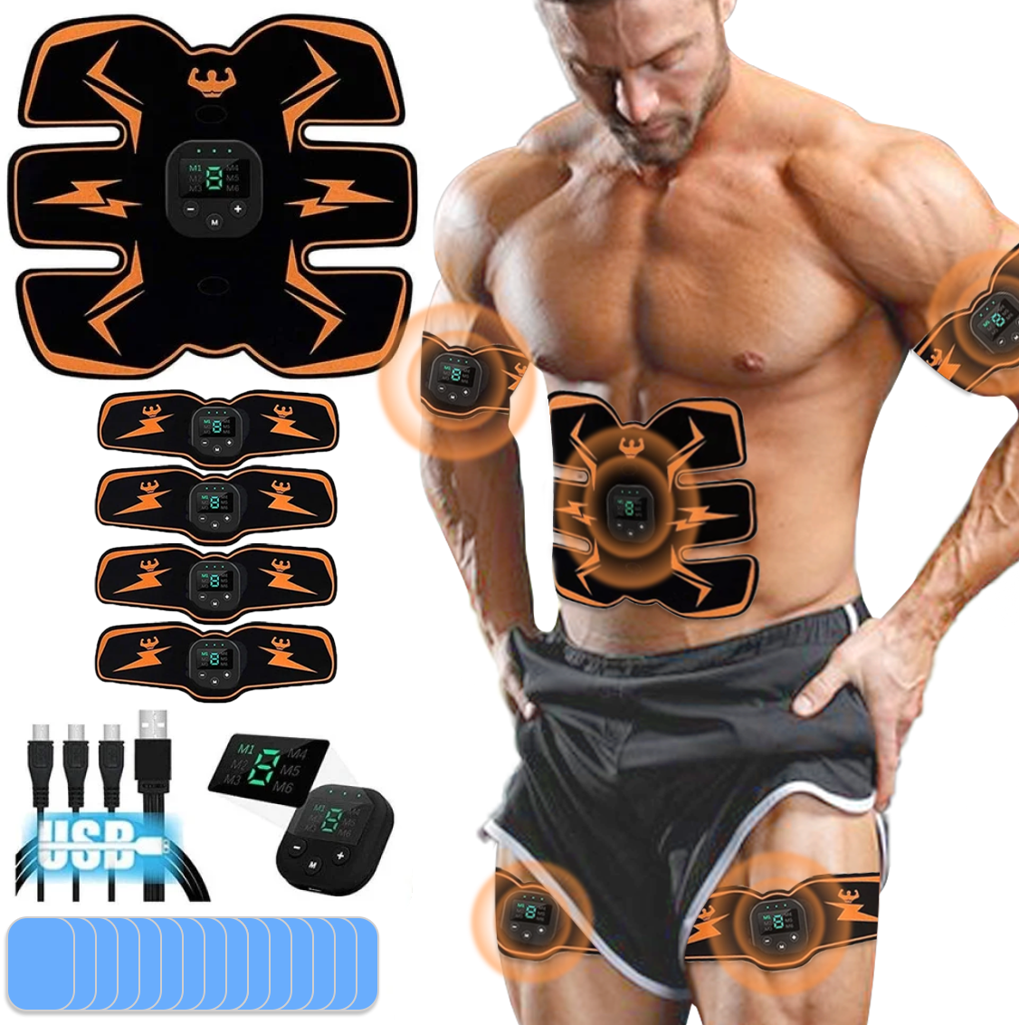 Abdominal muscle plasters