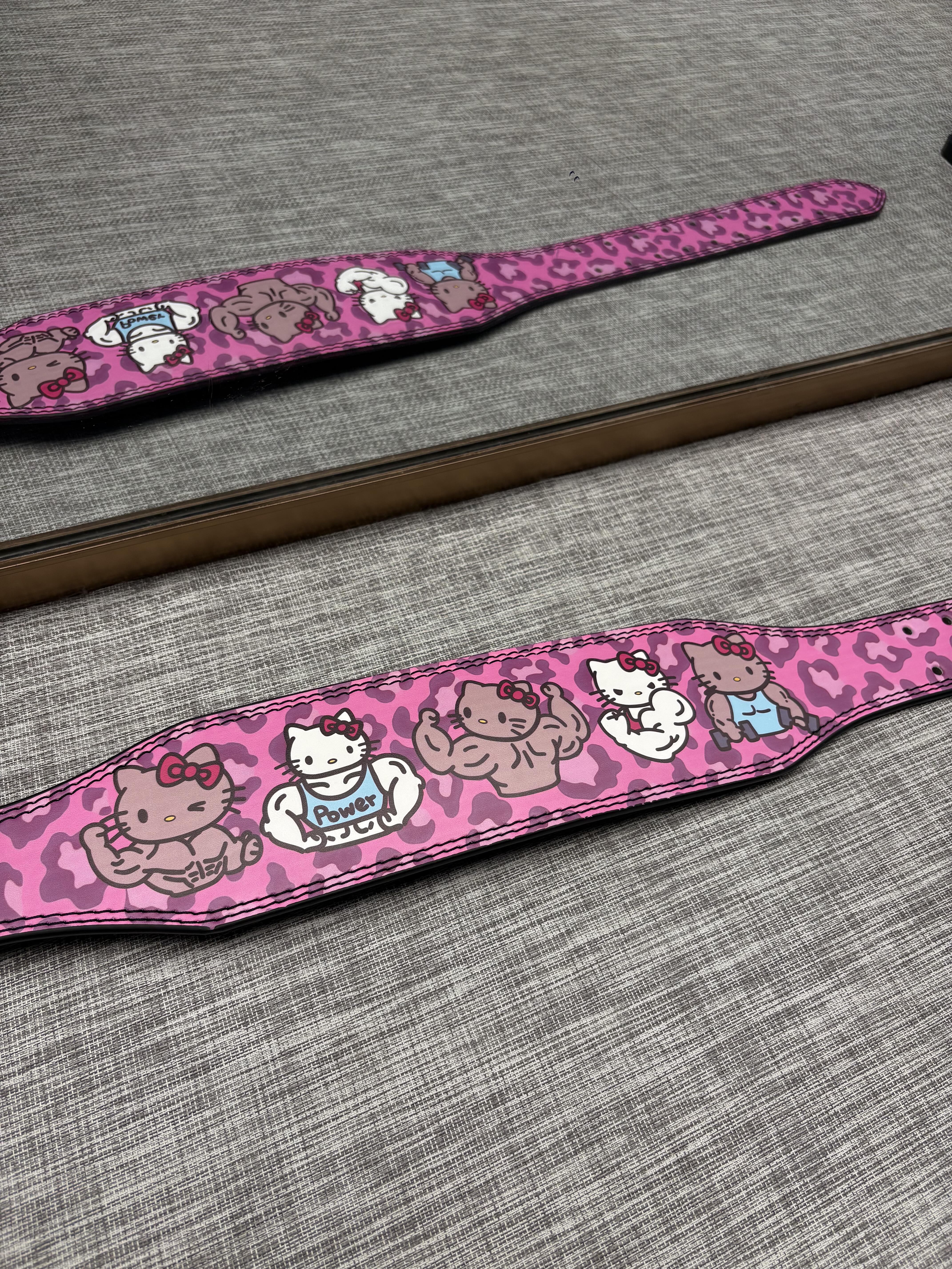 Hello Kitty Weight Lifting PU Belt Leather Gym Belts Back Support (XS-XL)