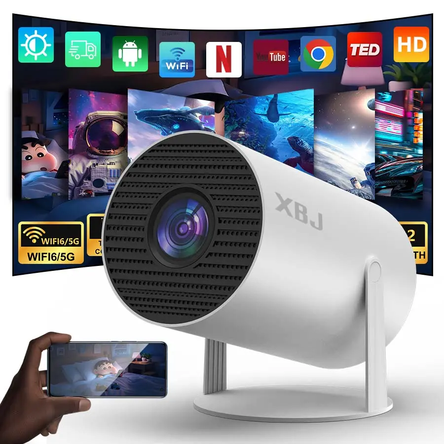 Mini Projector HY300 300ANSI Android 12 4K Decoding