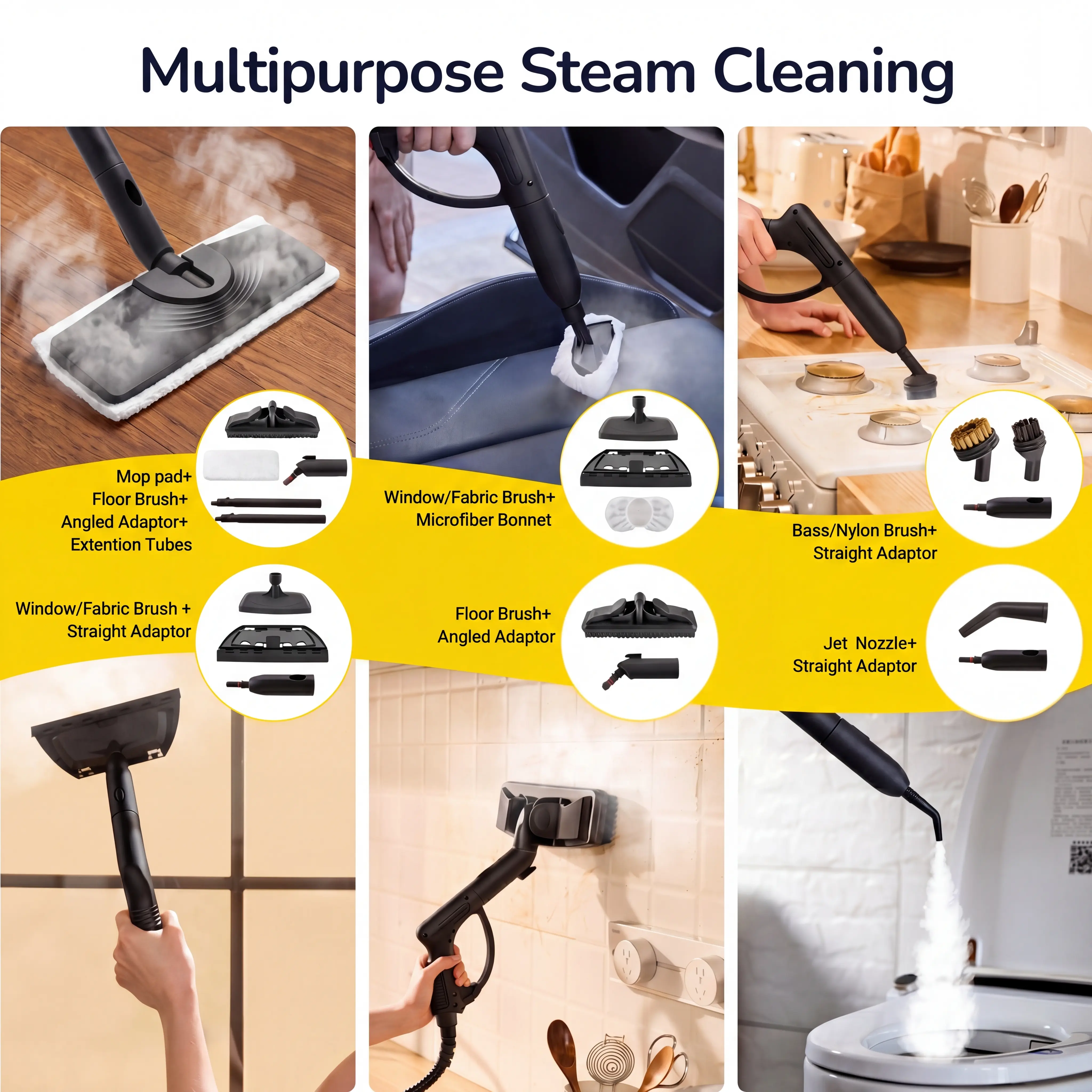 🔥72 Oz High-Pressure Steam Cleaner & Mop – Powerful Deep Cleaner for Home, Floors & Car Interiors