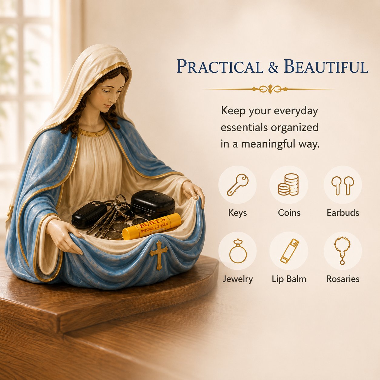 🙏Handmade Virgin Mary Catch-All Bowl