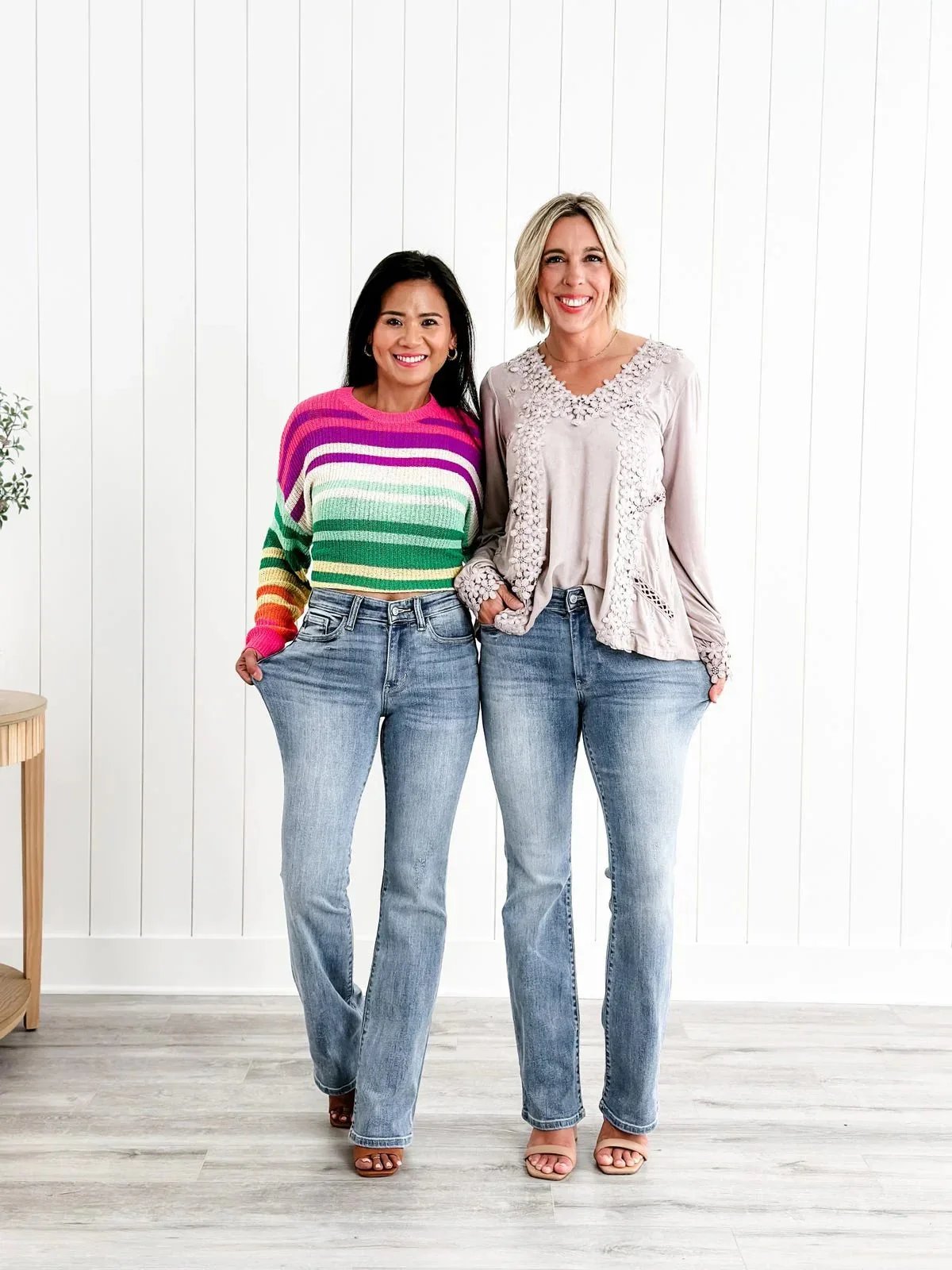 flared waist jeans