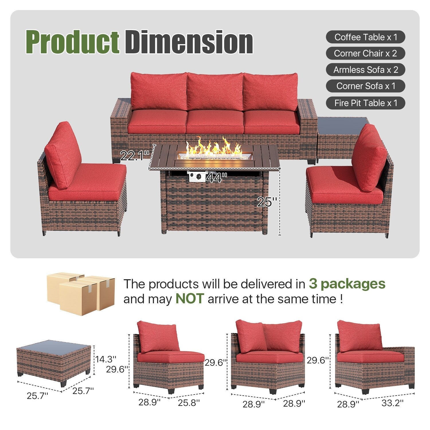 Patio Furniture Set , Outdoor Sectional Sofa Set