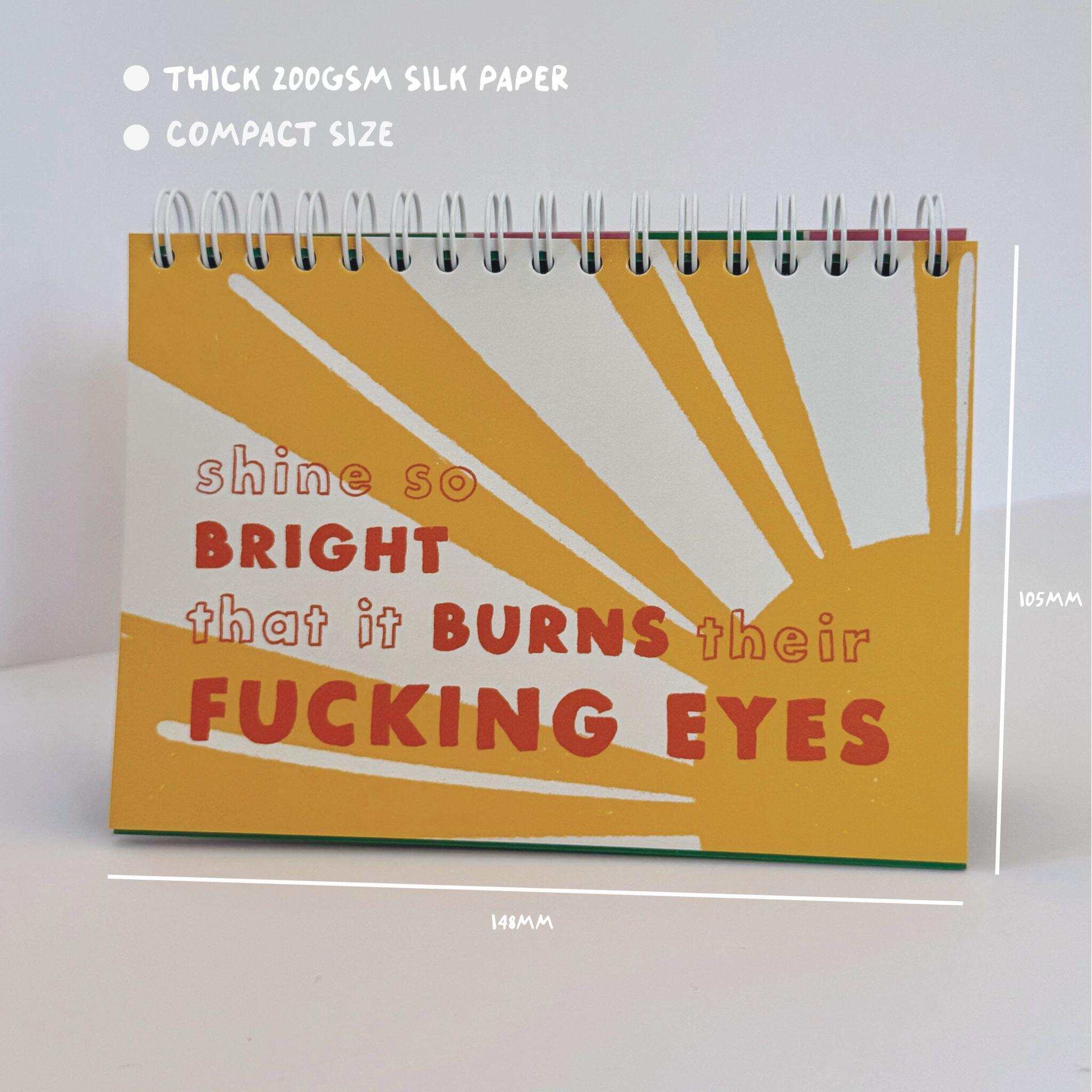 Sweary Affirmation Desk Flip Chart Desk Pad Book | 52 Weeks of Positive F*cking Vibes