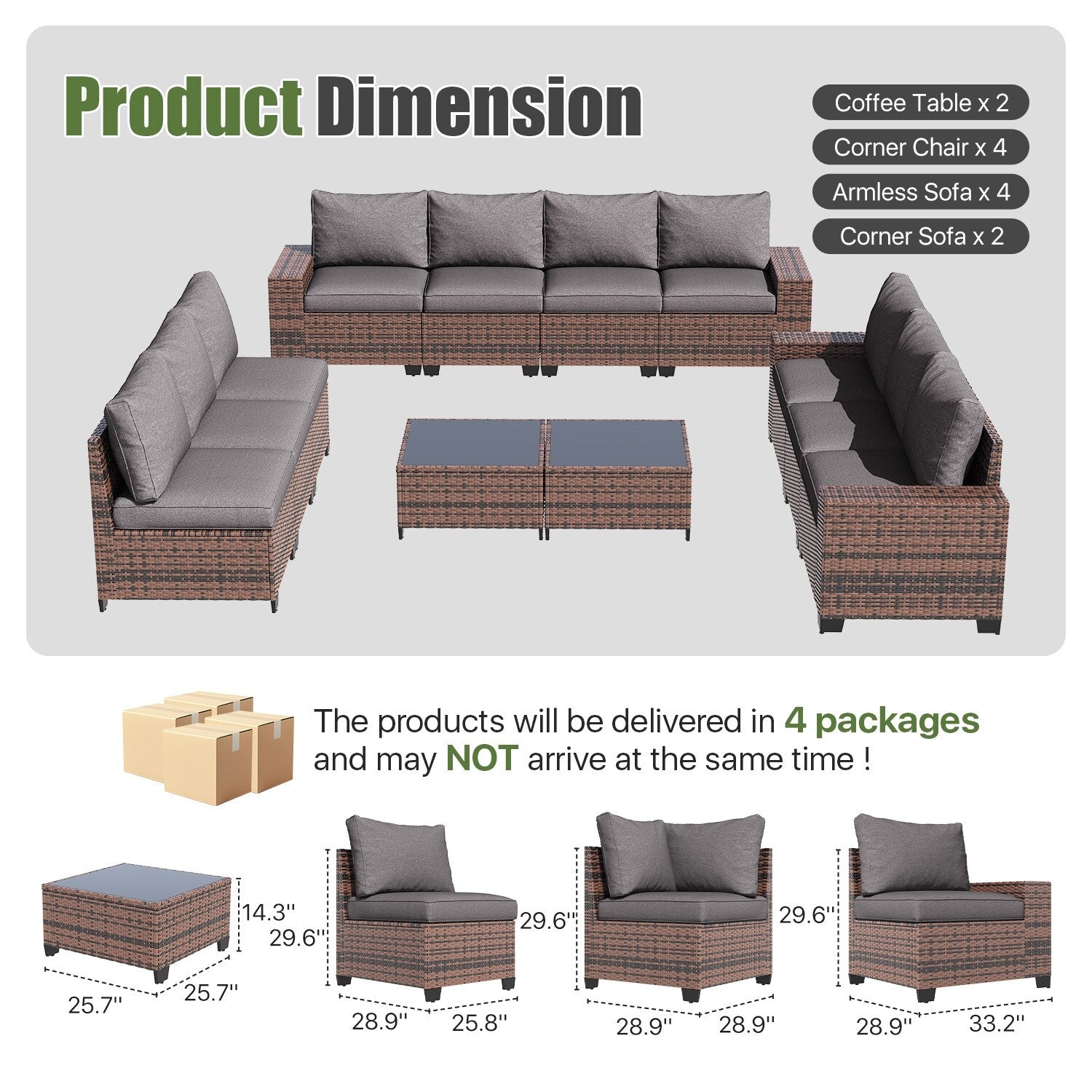 Patio Furniture Set , Outdoor Sectional Sofa Set