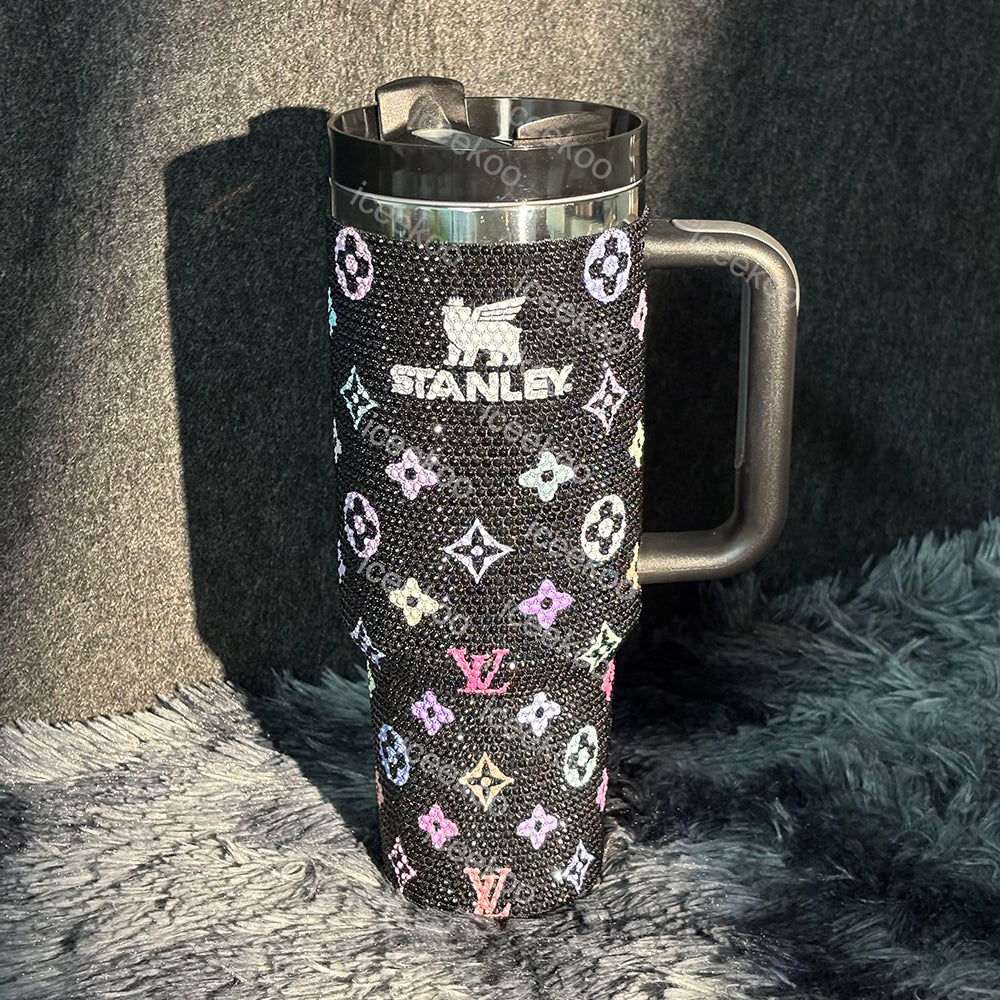 Black Diamond Edition Colorful Monogram 40oz Tumbler 🚢Free Shipping🚢