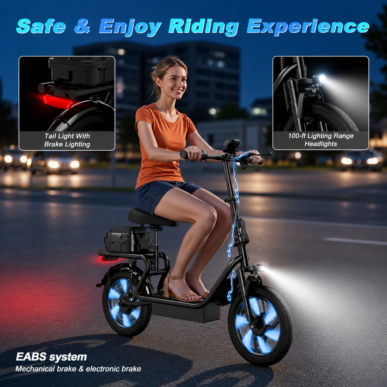 🔥Limited Sale🔥 500W Seated Electric Scooter – Fast, Foldable & Built for Daily Rides