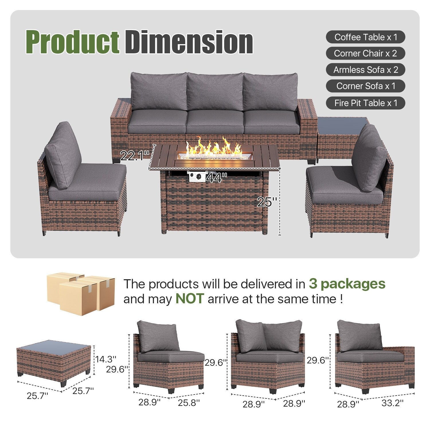 Patio Furniture Set , Outdoor Sectional Sofa Set