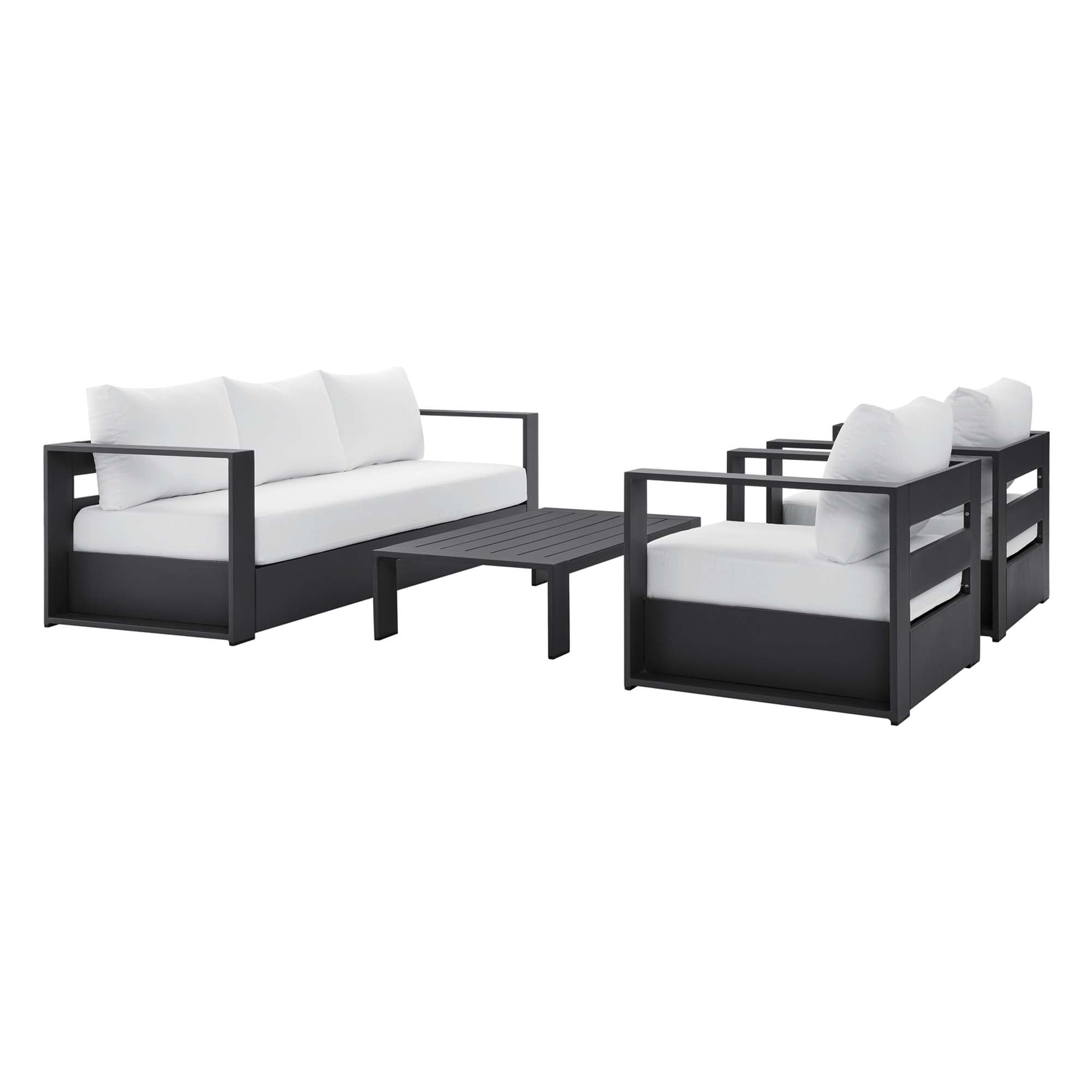 Tahoe Outdoor Aluminum 4-piece Conversation Set with Coffee Table