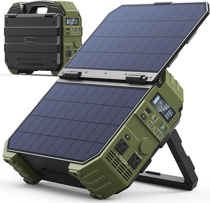 💥Limited Availability💥Buy 1 Get 1 Free💥Portable Power Station with Built-in Solar Panel