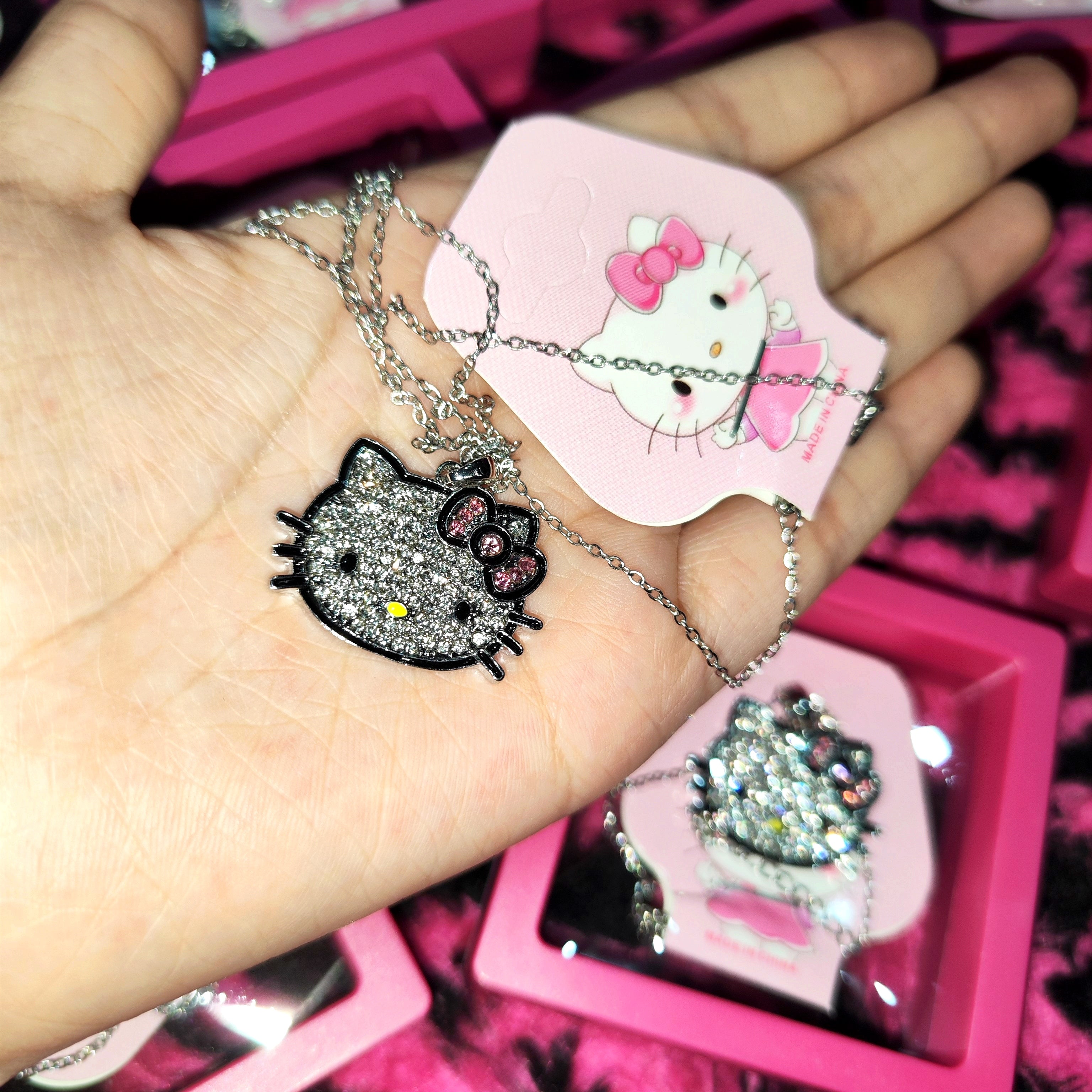 Hellokitty Rhinestone Pendant Necklace