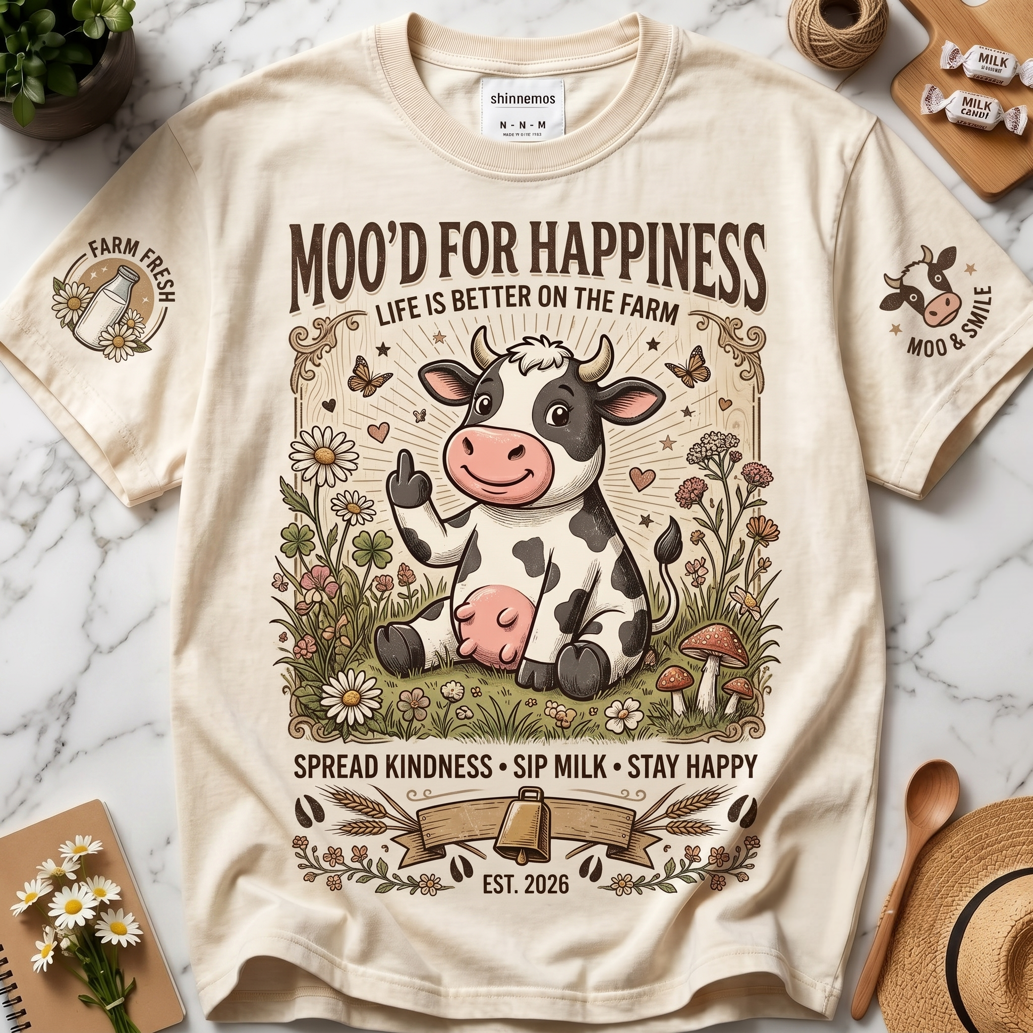 Moo'd for Happiness Farm Life T-shirt