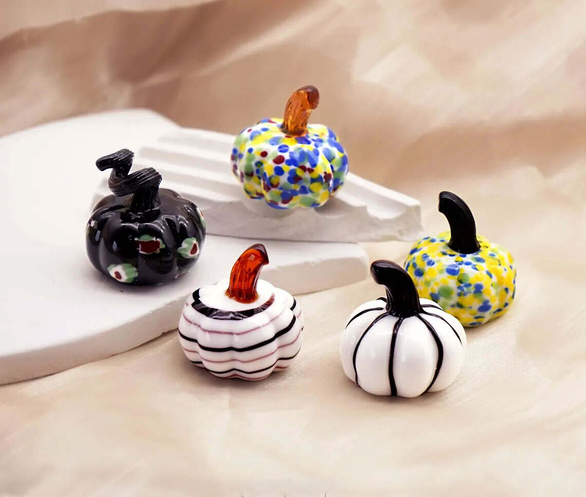 Handmade Glass Pumpkin Figurine