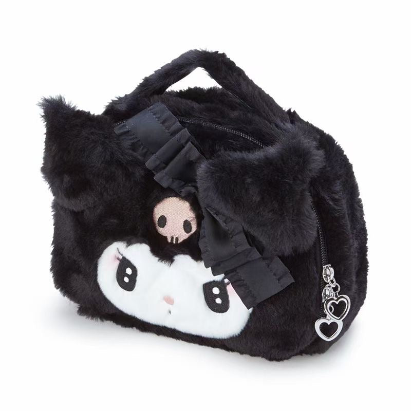 Sanrio Plush Travel Makeup Portable Storage Bag | Dividers for Cosmetics Makeup Brushes Toiletry Jewelry Digital Accessories