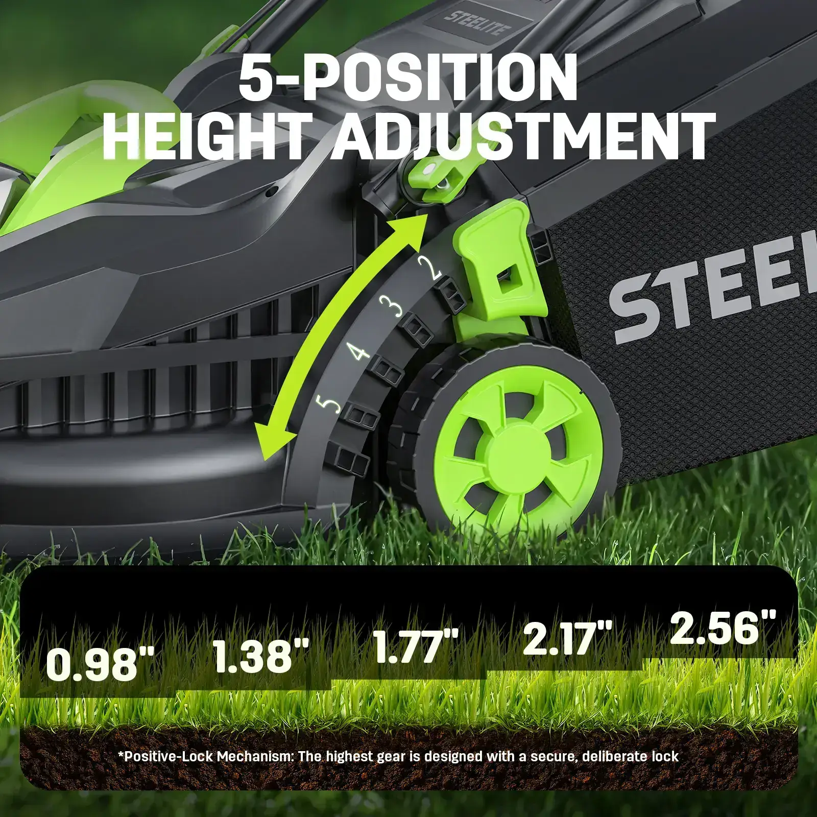 13 Inch Brushless Cordless Lawn Mower - 20V Electric Push Mower with 4.0Ah Battery and Charger Included, 5-Position Height Adjustable, 3-in-1 Mulching & Bagging, Easy Assembly for Small Urban Lawn and Garden