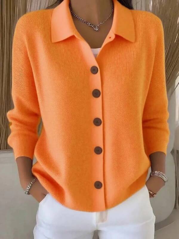 New Knitted Collared Cardigan