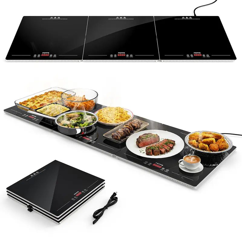 2026 47x15in Electric Warming Tray – Tempered Glass