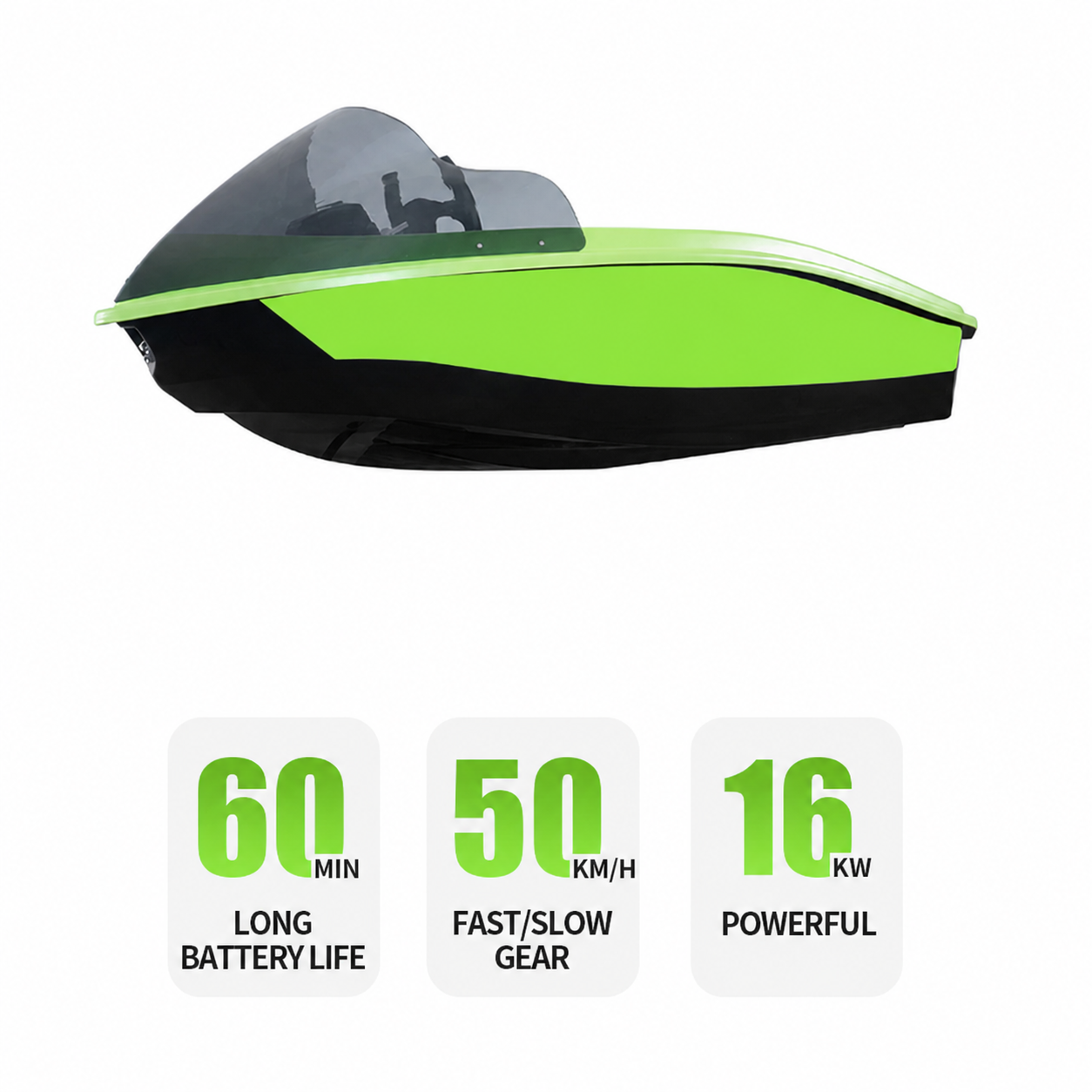🔥 2026 Electric Mini Jet Boat – 16kW High-Speed Water Ride with Long-Range Battery