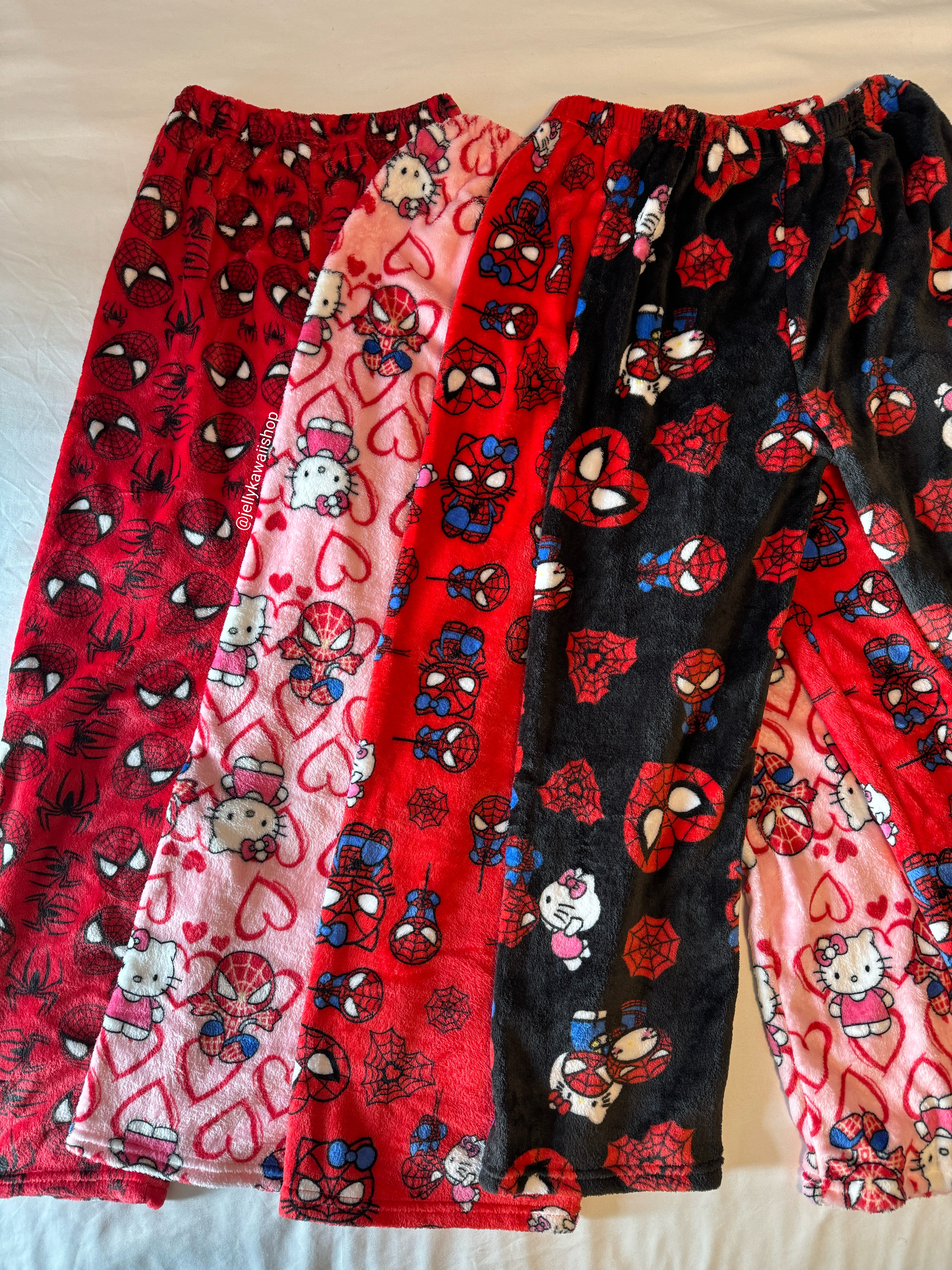 Hellokitty Spiderman Plush Pajama Pants