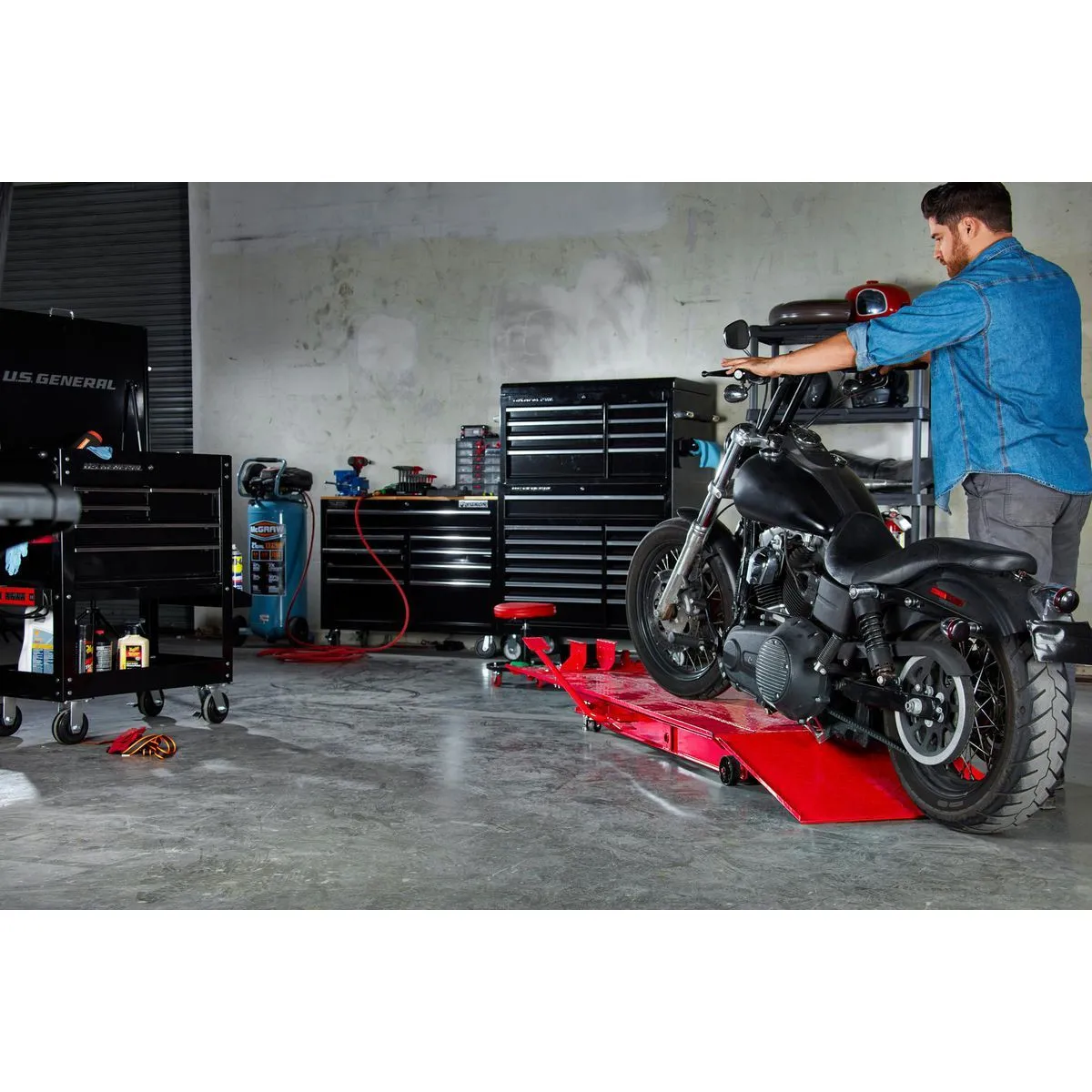Motorcycle Lift 1000 LB (1/2 Ton) Capacity Lift ATV Lift Bike Stand Jack Table