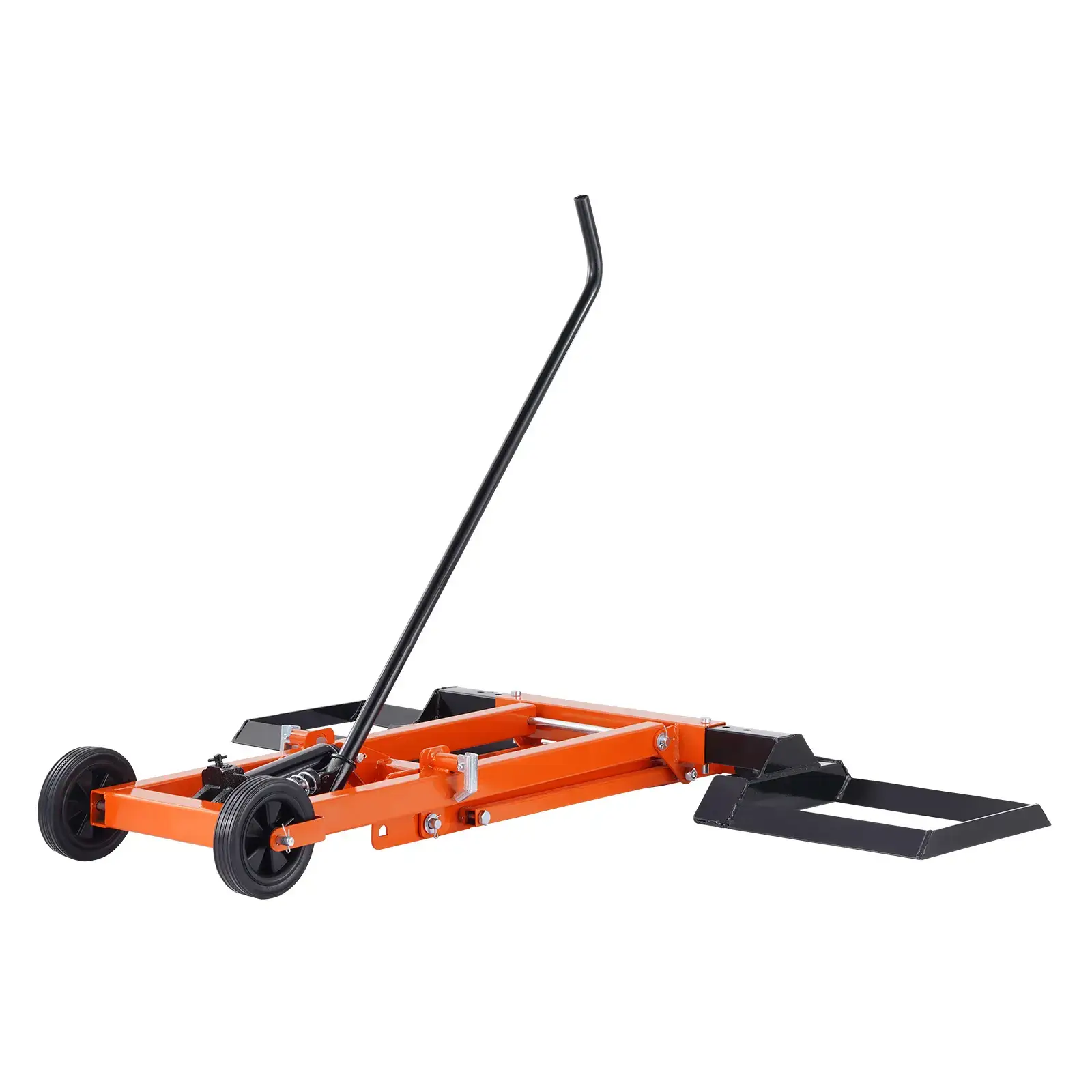 Lawn Mower Lift with Hydraulic Jack,  500 Lbs Weight Capacity, Solid Carbon Steel Lawn Mower Lift, Adjustable Movable Lawn Lifter for Riding Tractors and Zero Turn Lawn Mowers, Orange
