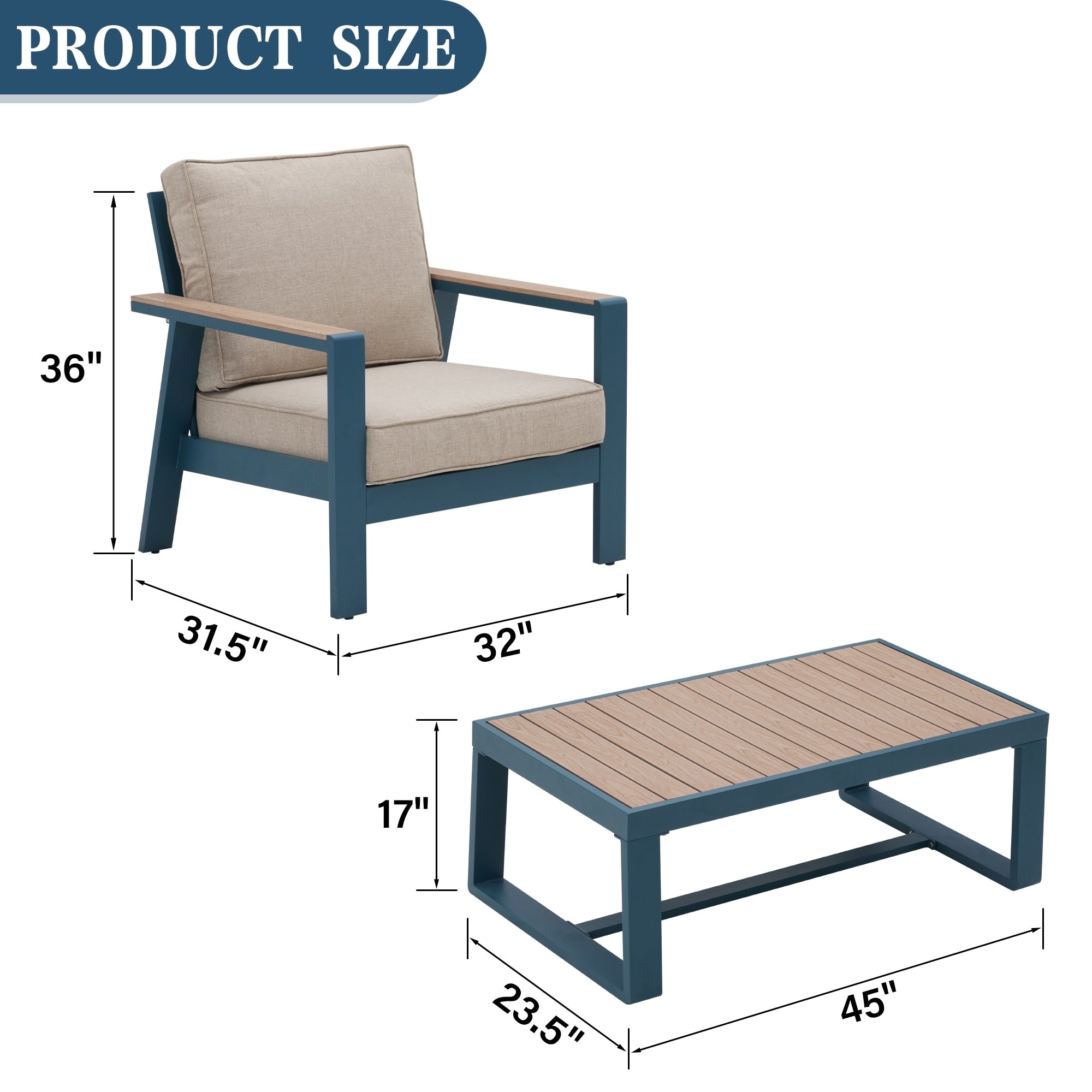 Zenova Aluminum Patio Conversation Sets,Outdoor Sofa Sets