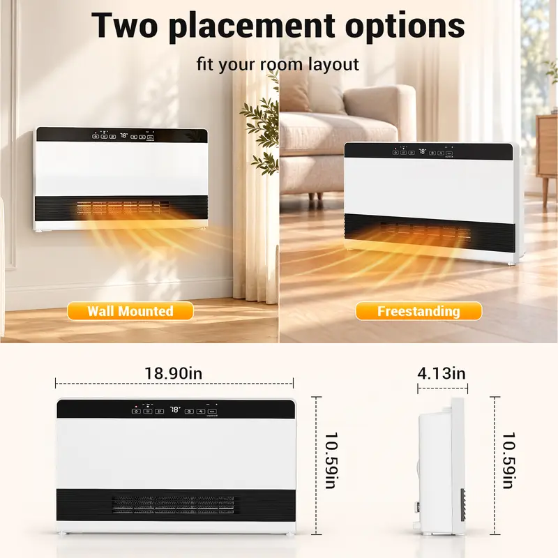 Smart Electric Wall Heater Indoor 3 Modes 750/950/1300W