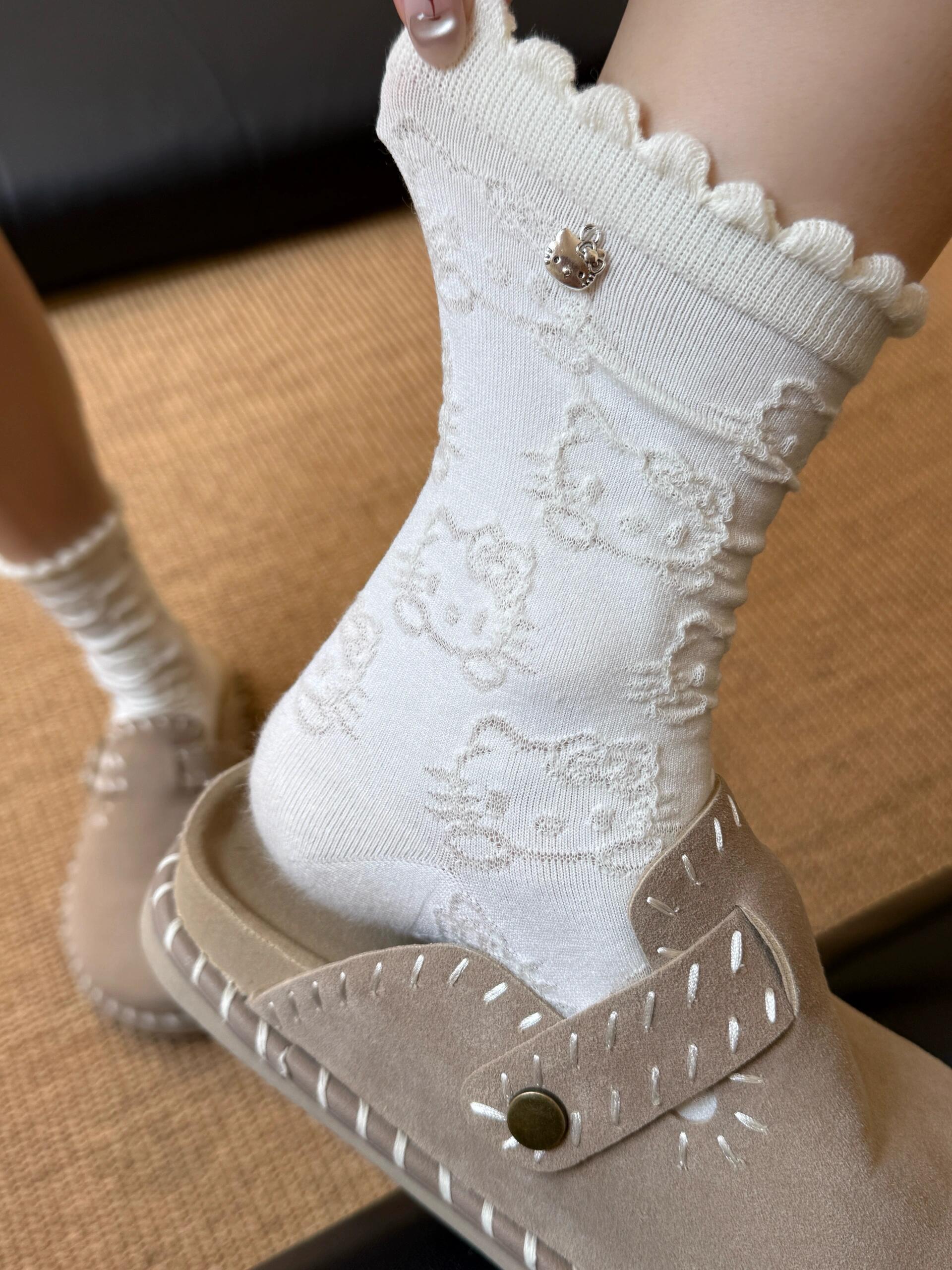 Hellokitty Pendant Accessories Socks Mid-calf Socks Cotton Socks