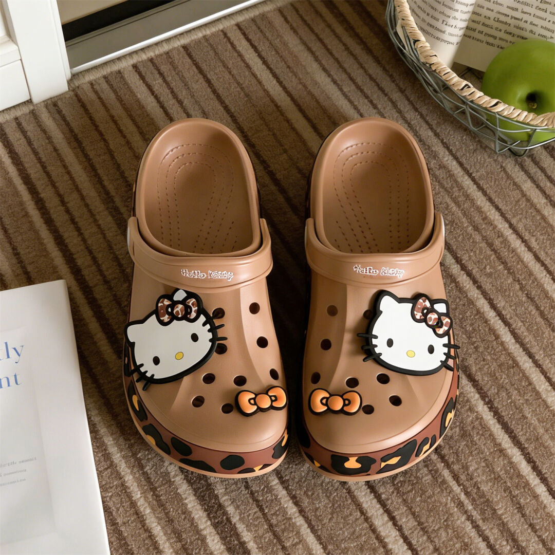 Hello Kitty Leopard-print Clogs Sandal Shoes