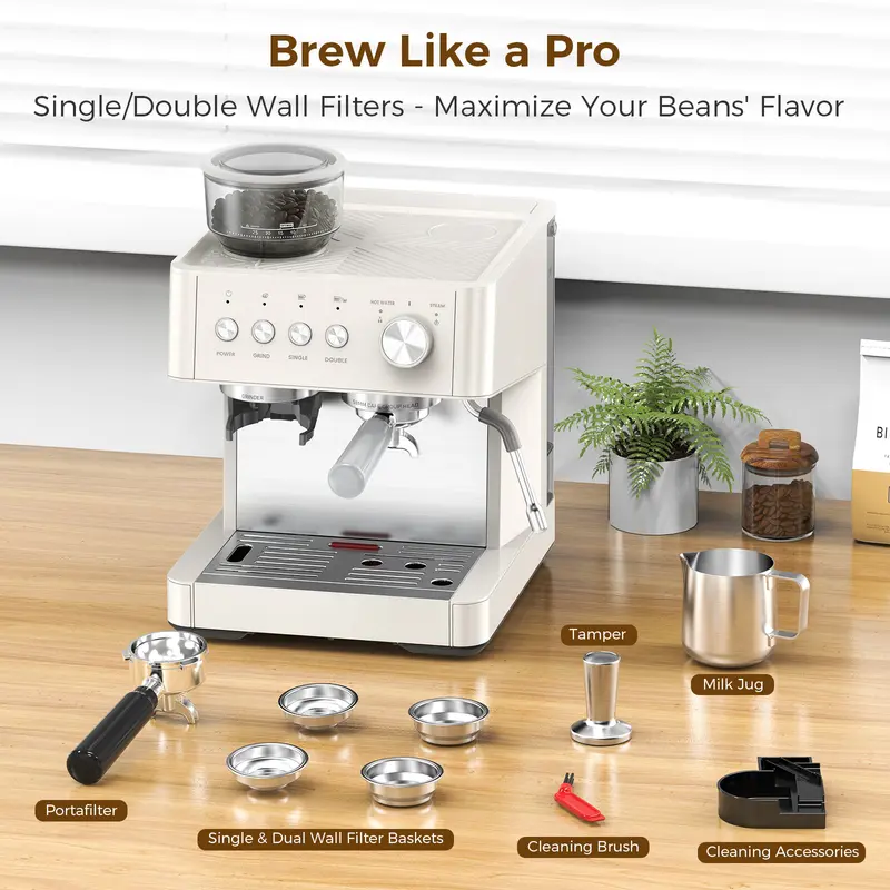 🔥Last Chance Sale🔥58mm Commercial Espresso Machine with Barista Grinder and Milk Frother