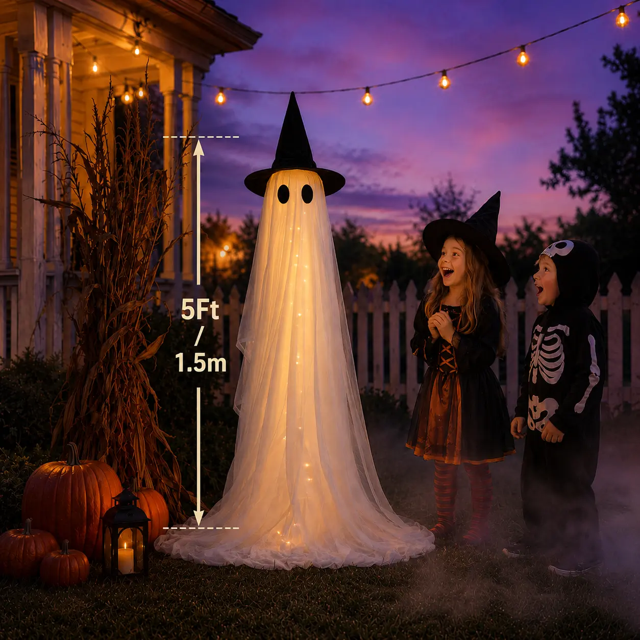 5Ft Halloween Ghost Decorations, 2-Pack Outdoor/Indoor