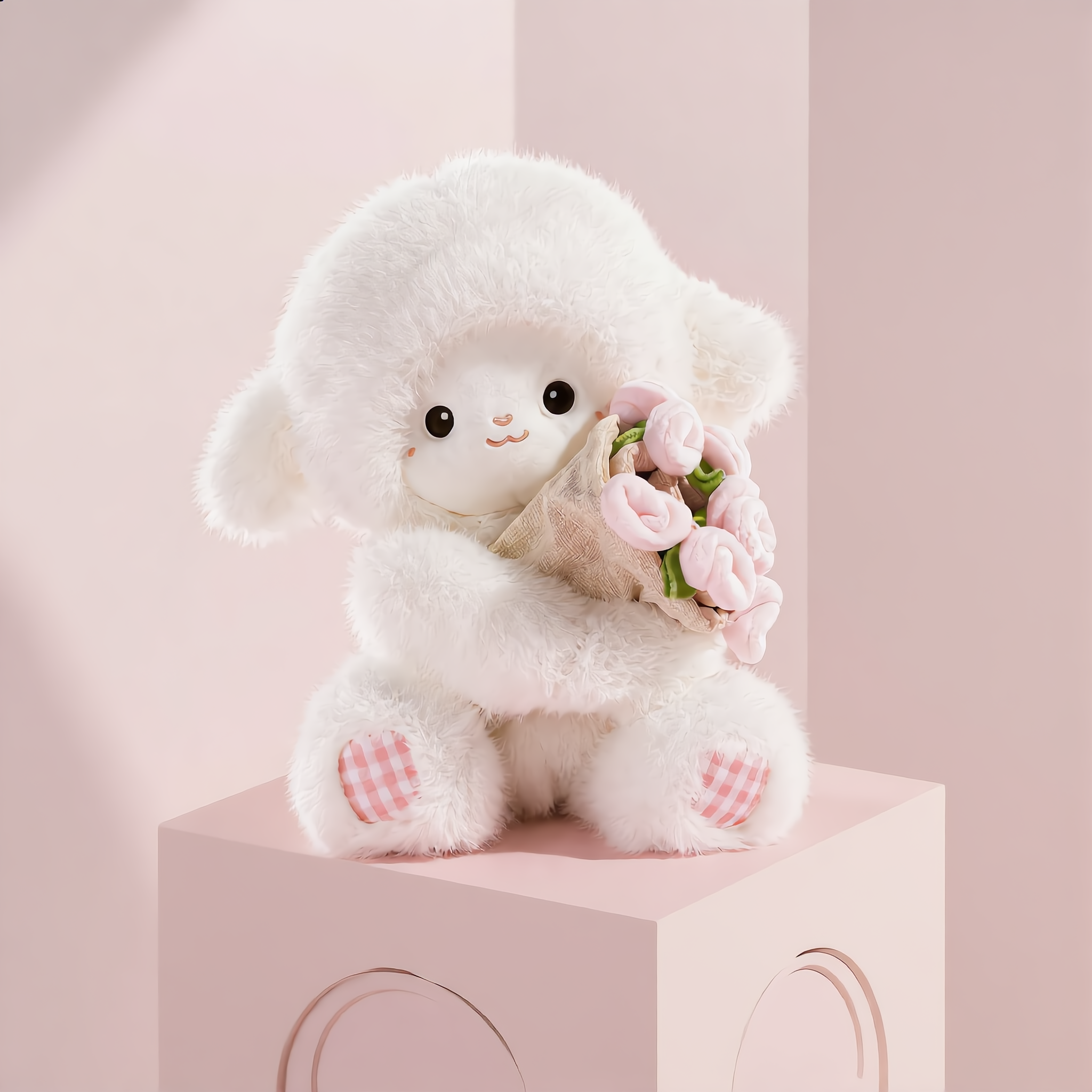 🐑 Elegant Decorative Lamb Figurine with Floral Hat