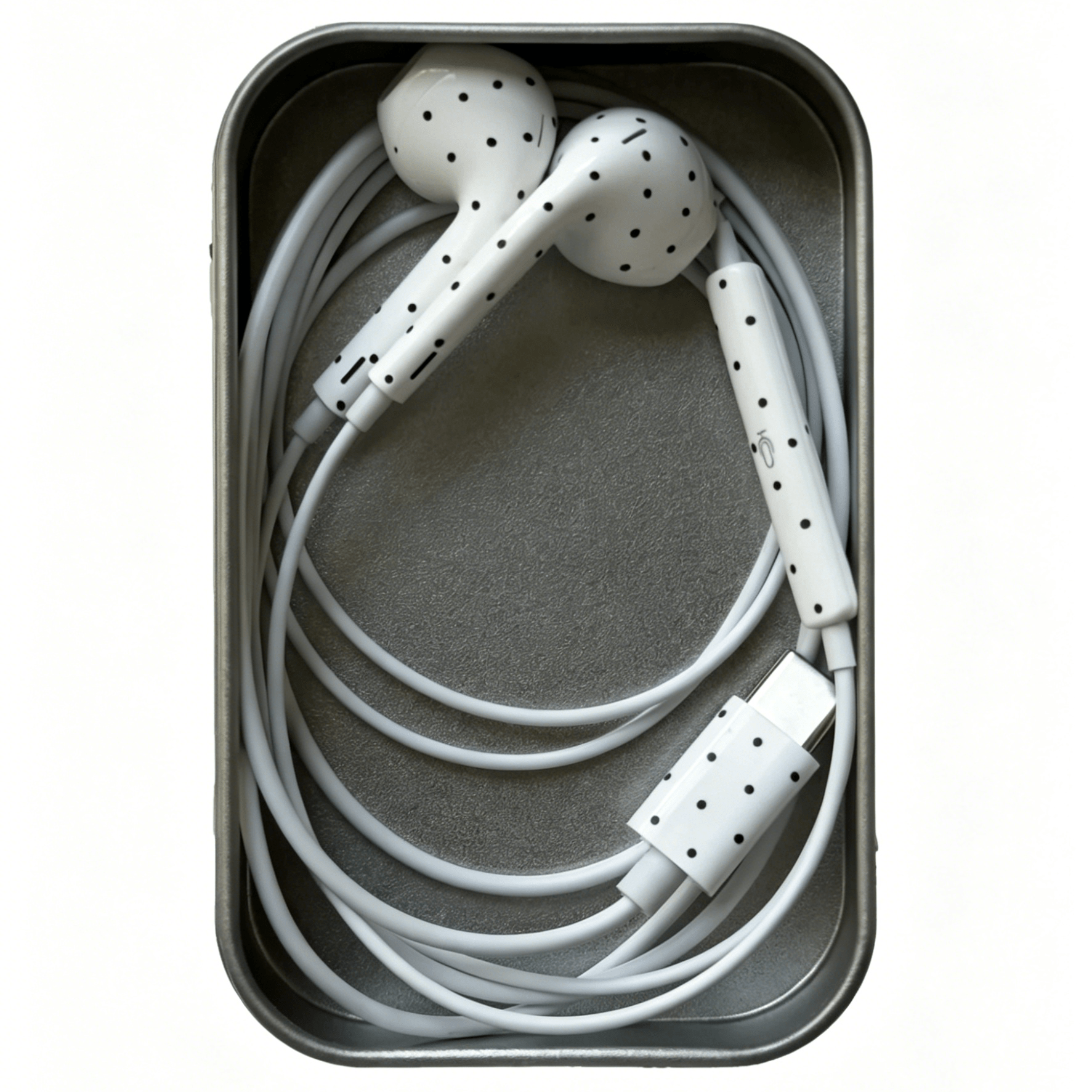 Polka-dot Coloured Wired Earbuds with Microphone in-Ear Headphones