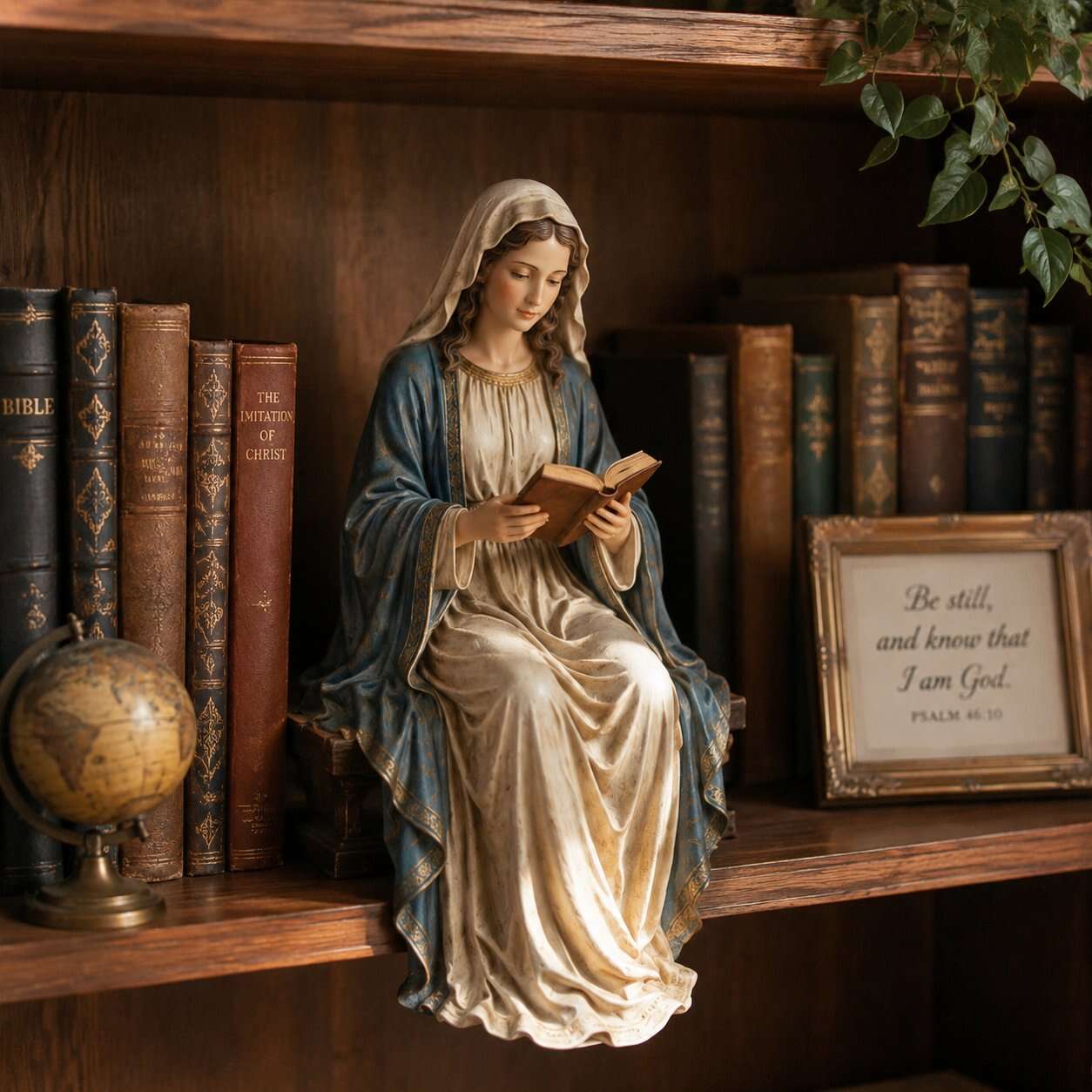 🎁Last Day 49% OFF-📚🕊️ Bring Divine Peace to Your Library. Virgin Mary Reading Figure