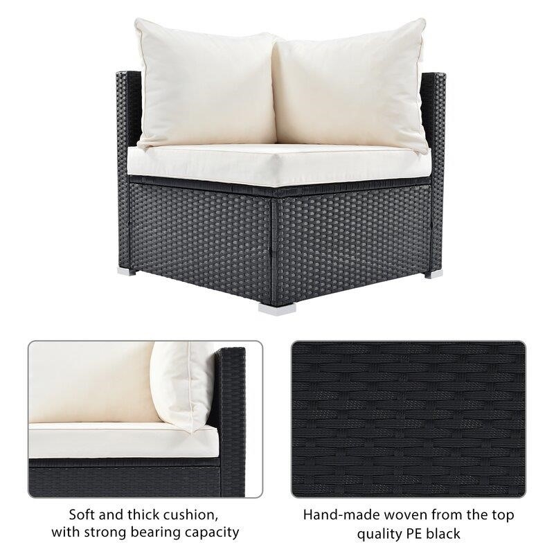 Keylin Wicker/Rattan 5 - Person Seating Group with Cushions